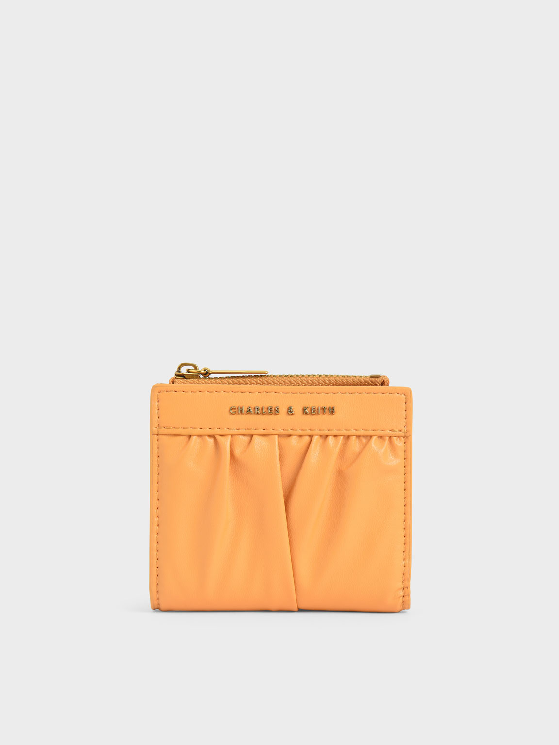 

Ruched Short Wallet, Mustard