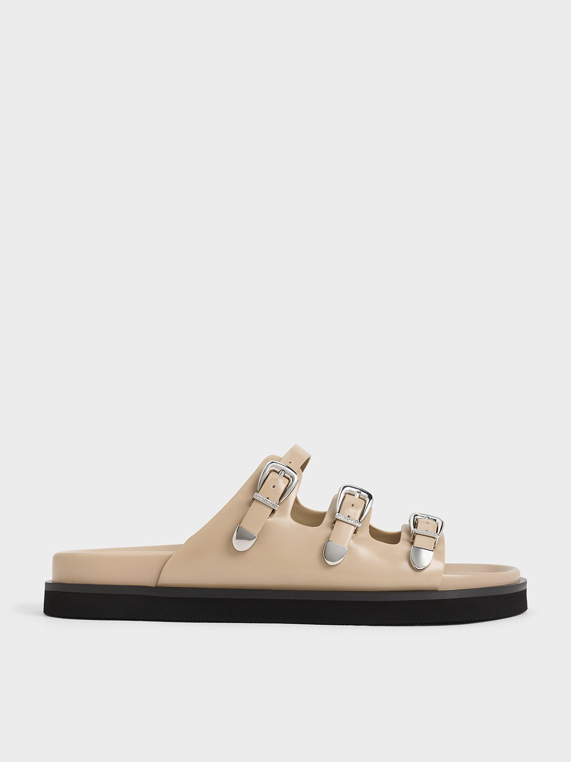 Shop Charles & Keith - Buckled Triple-strap Sandals