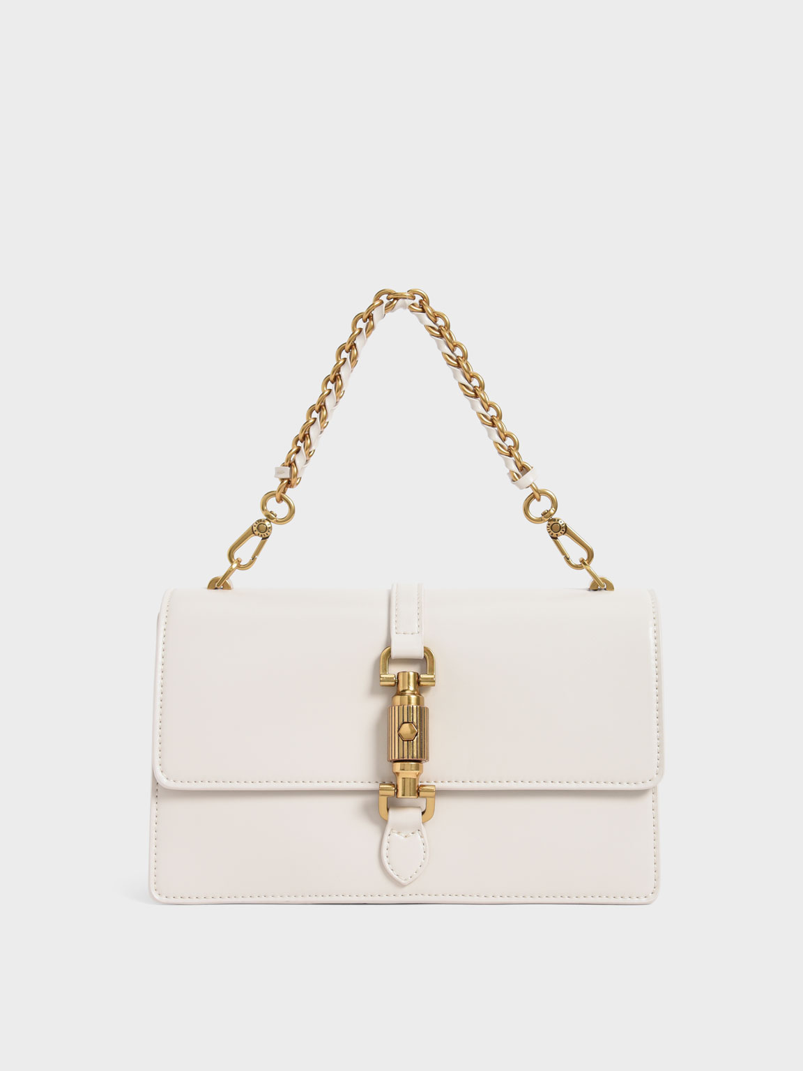 

Single Chain Handle Shoulder Bag, Cream