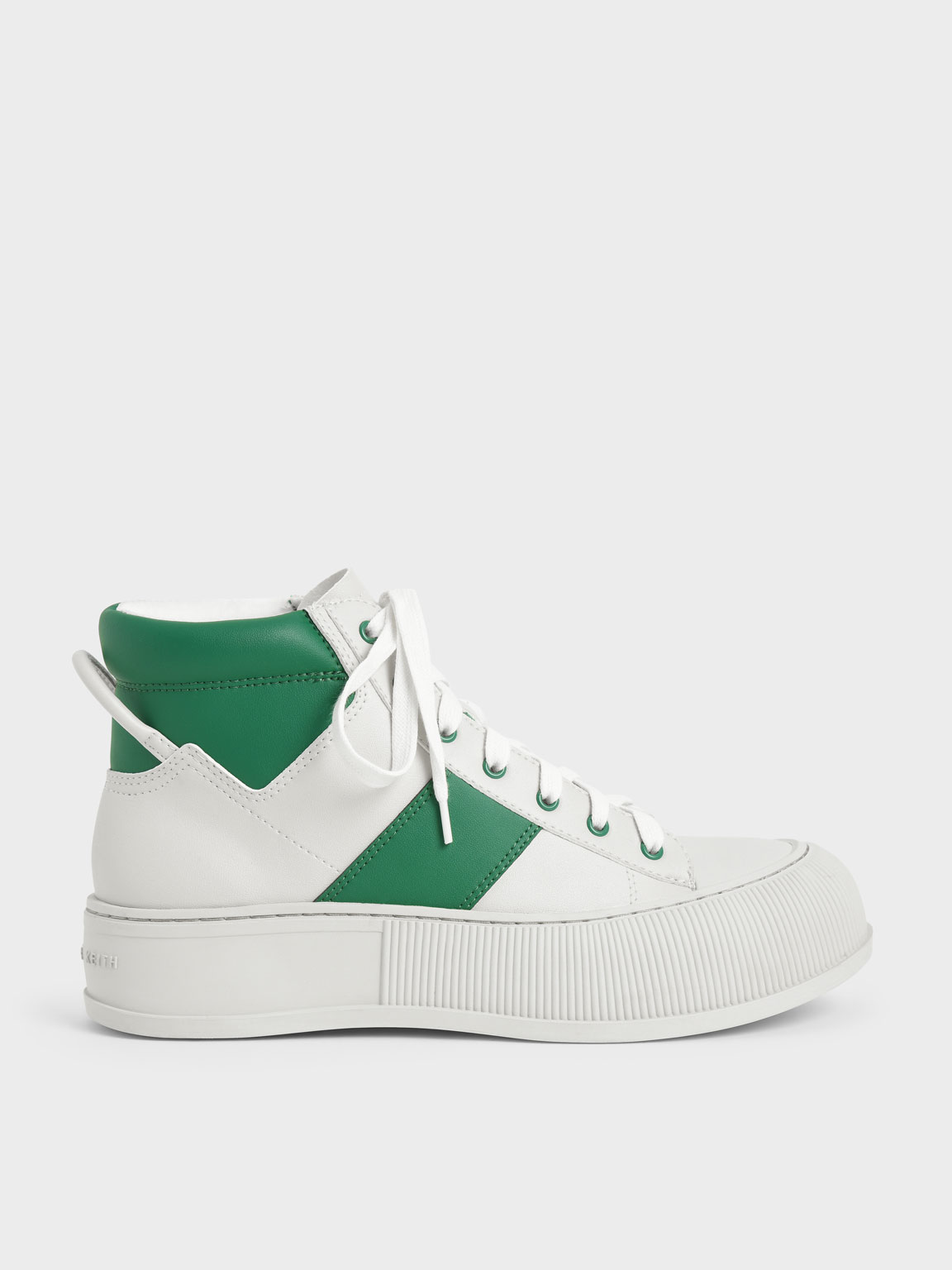 

Two-Tone High-Top Sneakers, Green