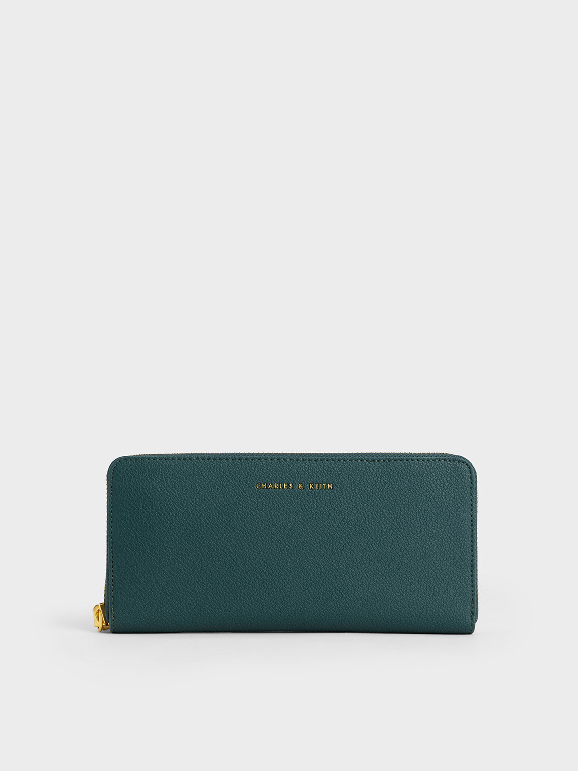 Charles & Keith Zip-around Long Wallet In Green