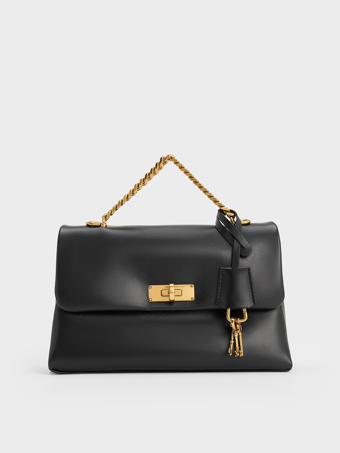 Charles & Keith - Kerry Chain-handle Crossbody Bag In Black