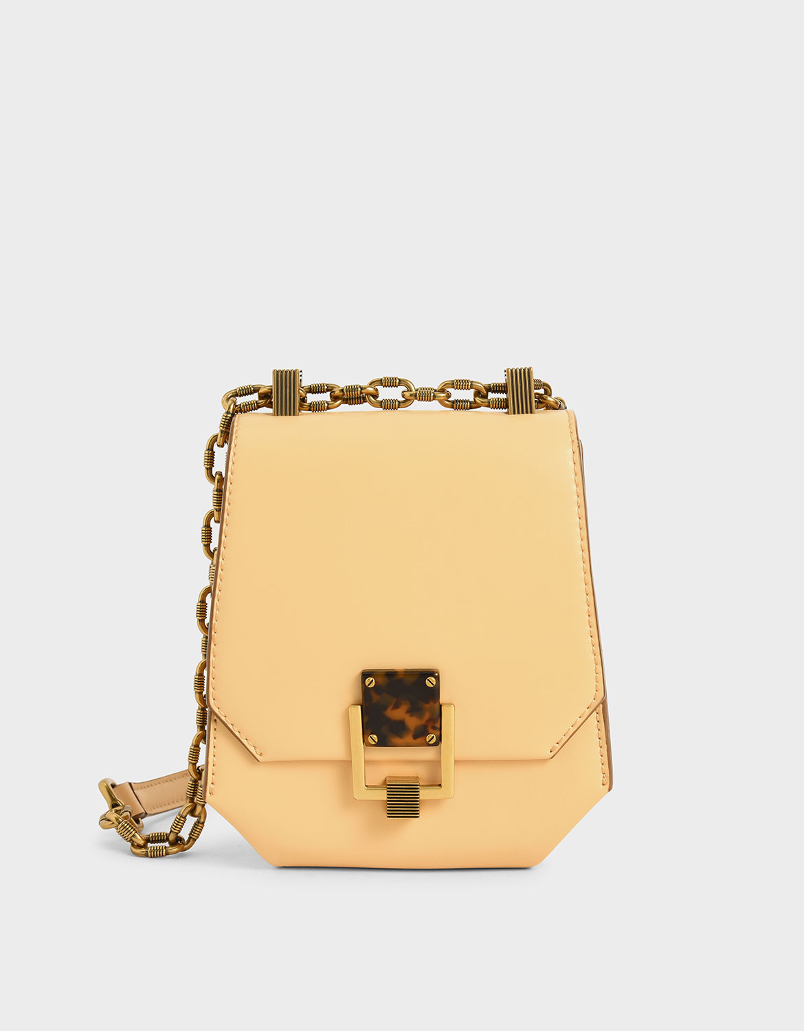 

Metallic Accent Geometric Crossbody Bag, Yellow