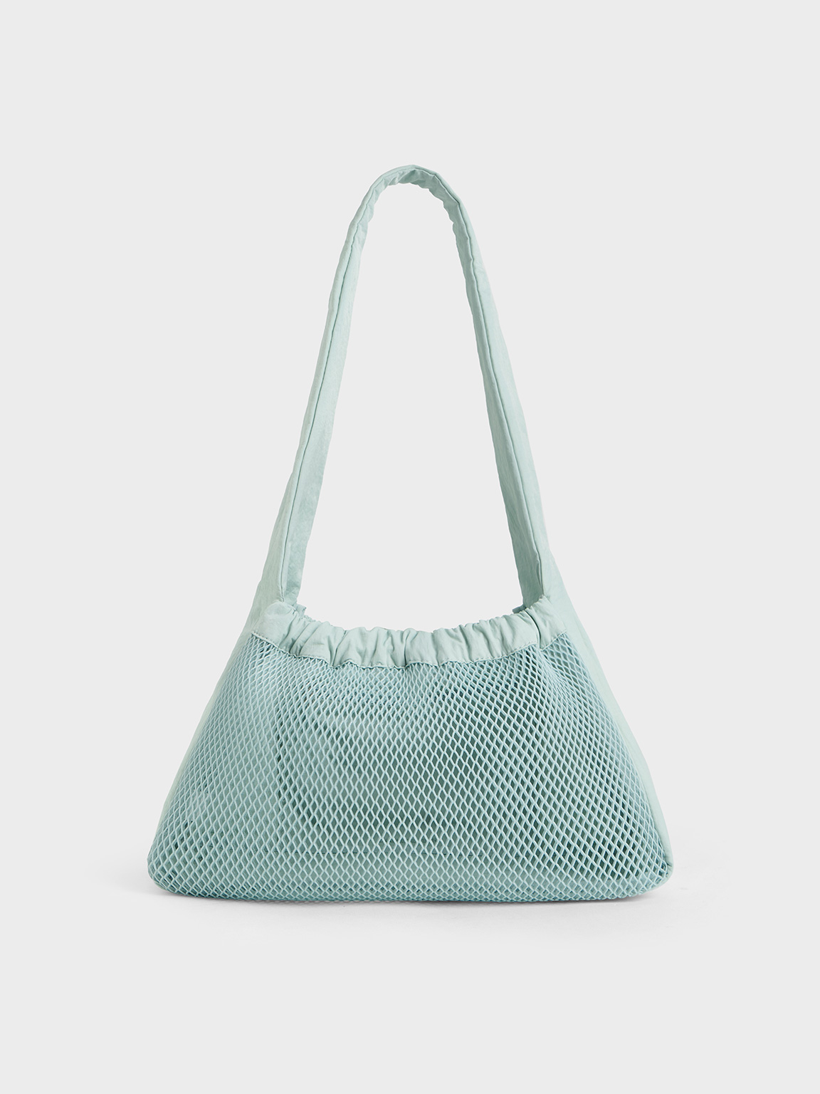 Charles & Keith - Terra Mesh & Nylon Shoulder Bag In Sage Green