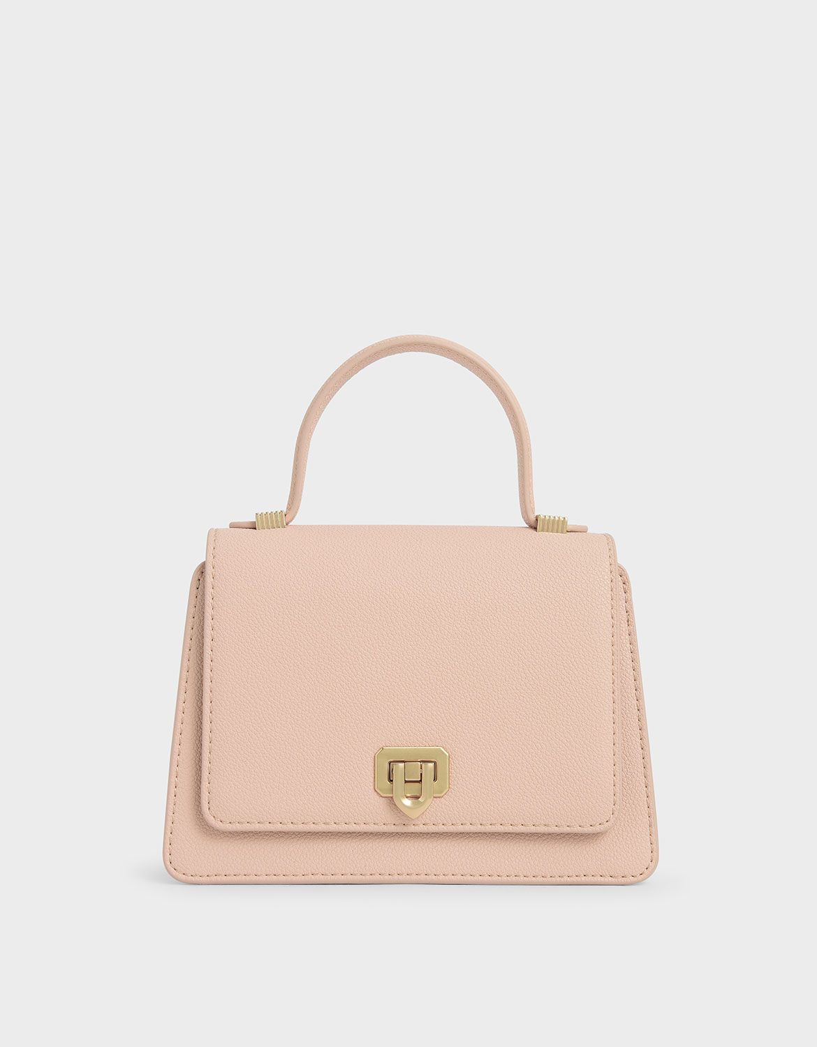 

Metallic Push-Lock Top Handle Bag