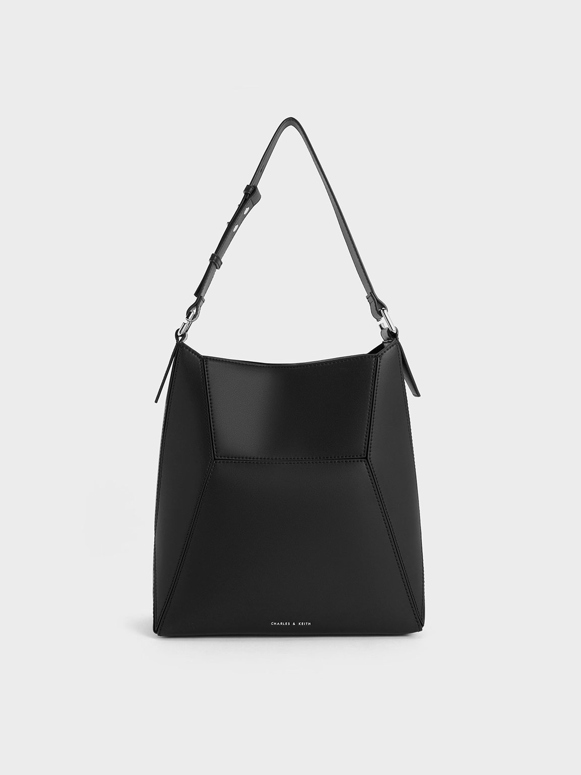 Charles & Keith Nasrin Geometric Tote Bag In Noir