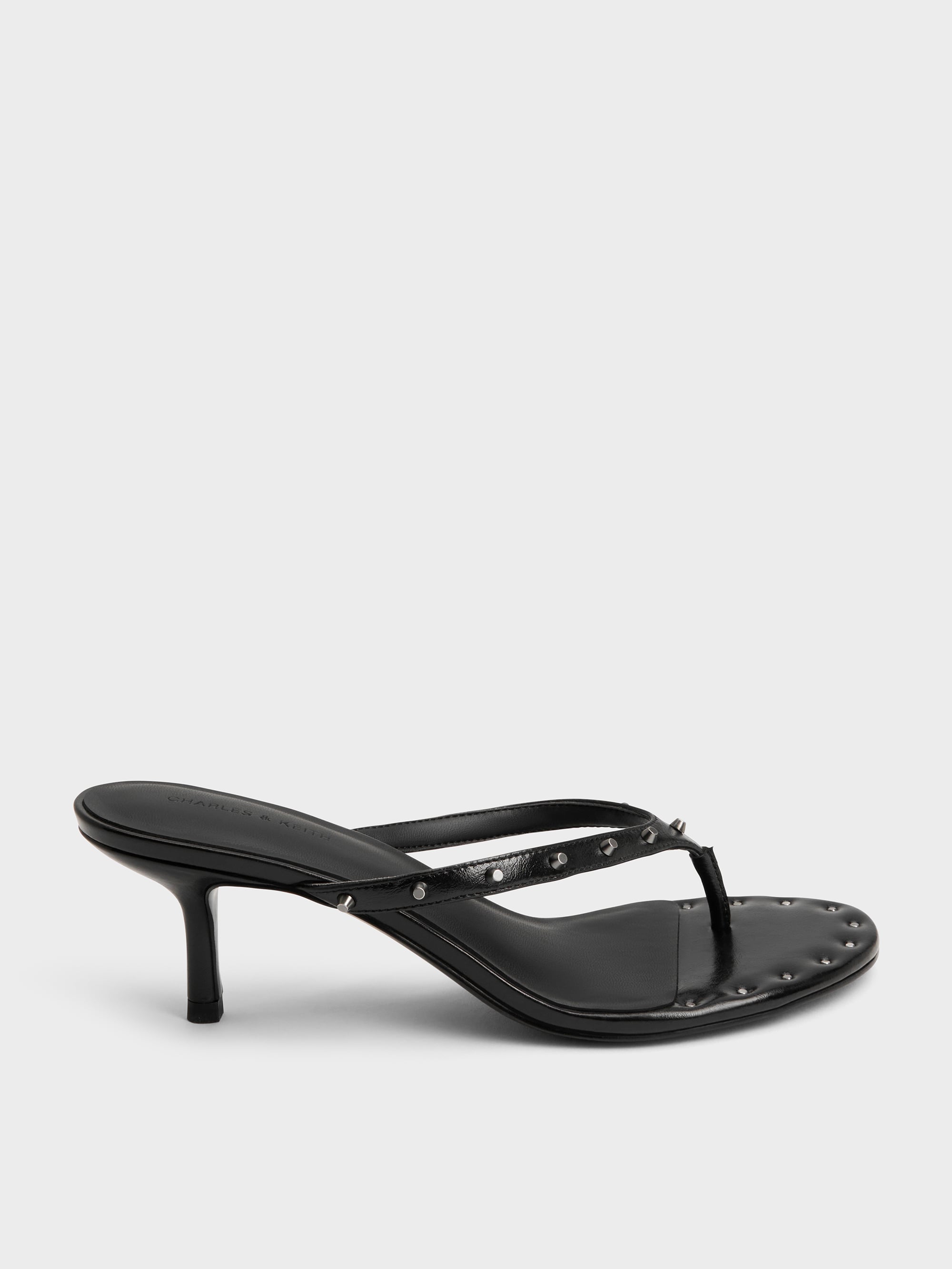 Charles & Keith - Briella Studded Heeled Thong Sandals