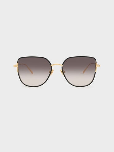 

Cut-Out Frame Butterfly Sunglasses, Black