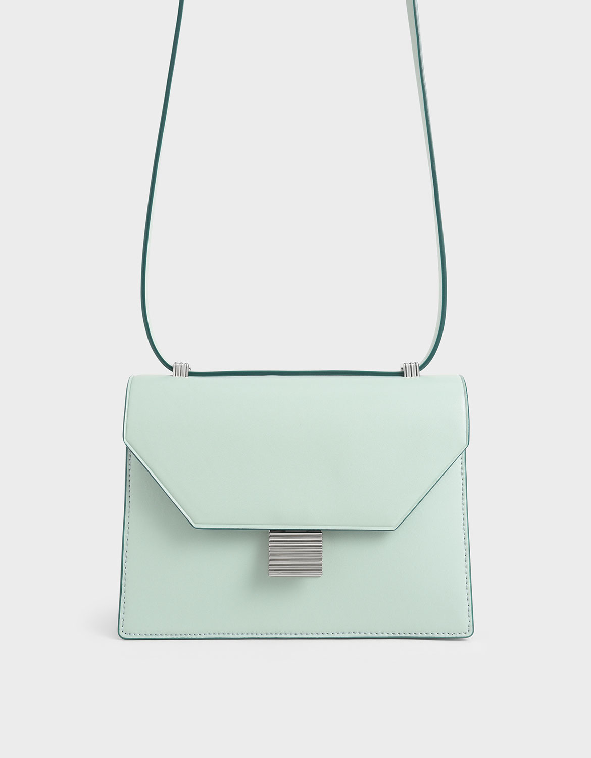 

Metal Accent Crossbody Bag, Mint green