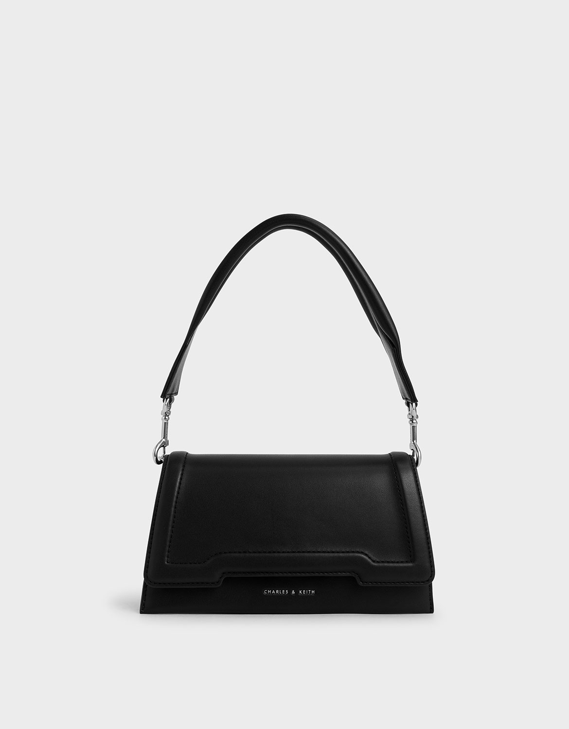 

Trapeze Front Flap Bag, Black