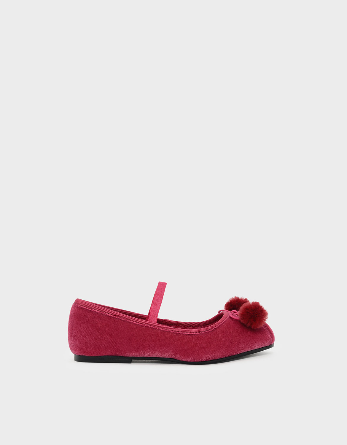 

Kids Pom Pom Bow Detail Ballerinas, Pink
