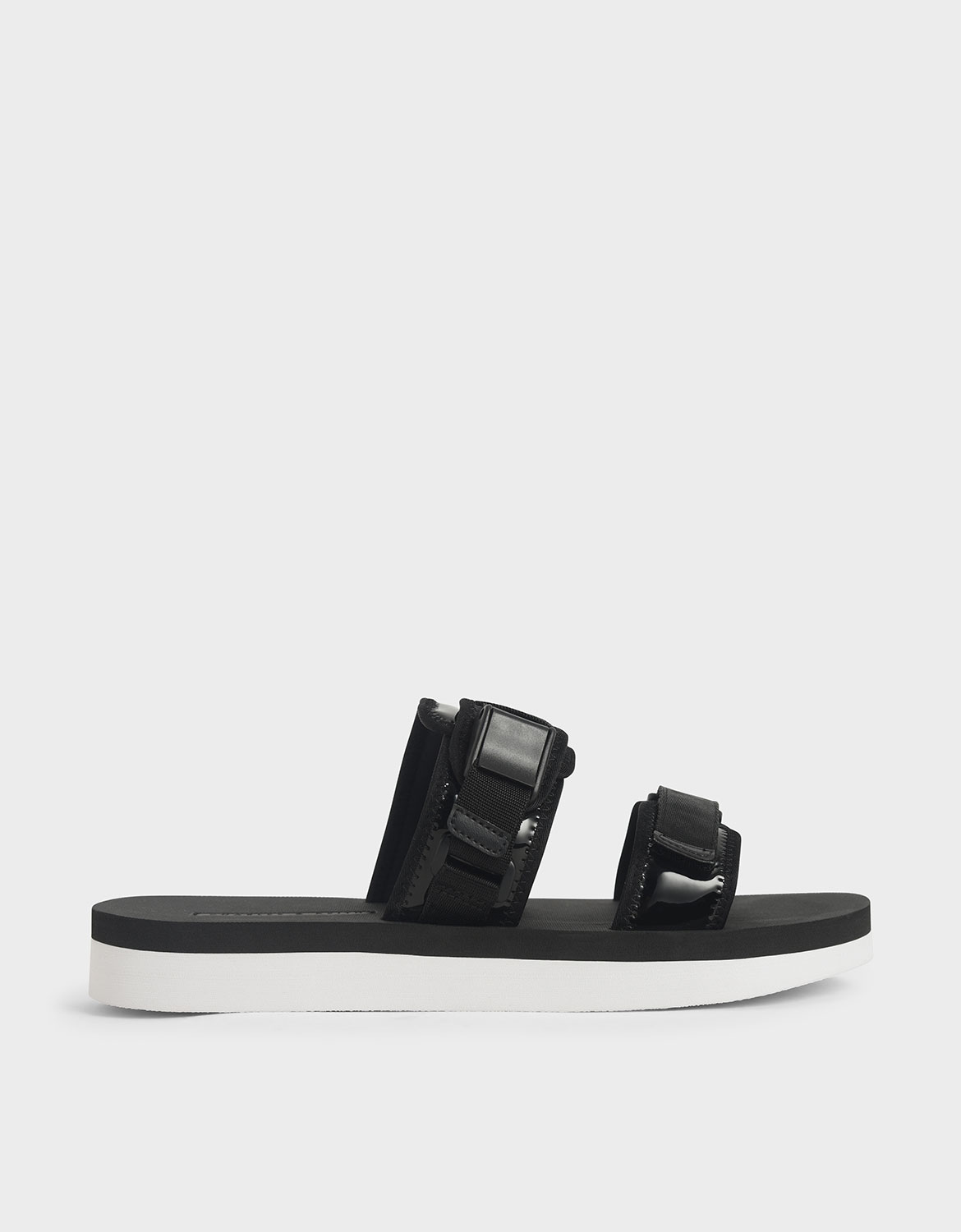 

Velcro Strap Flatforms, Black