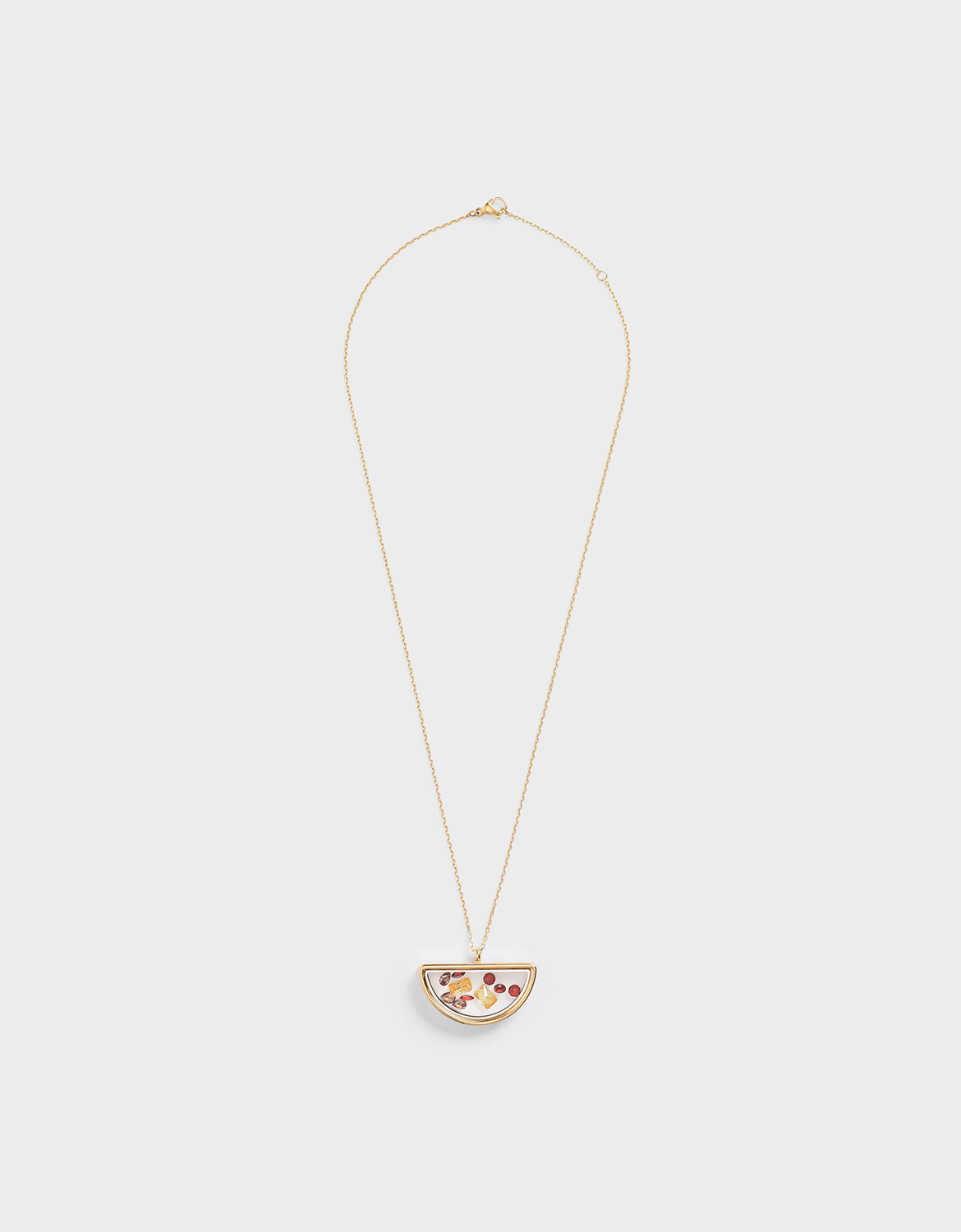 

Semi-Circle Floating Locket Necklace, Gold
