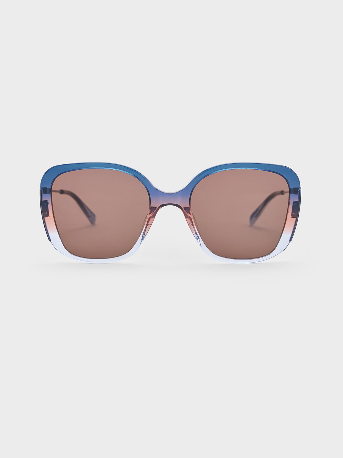 Shop Charles & Keith Recycled Acetate Multicoloured-frame Butterfly Sunglasses