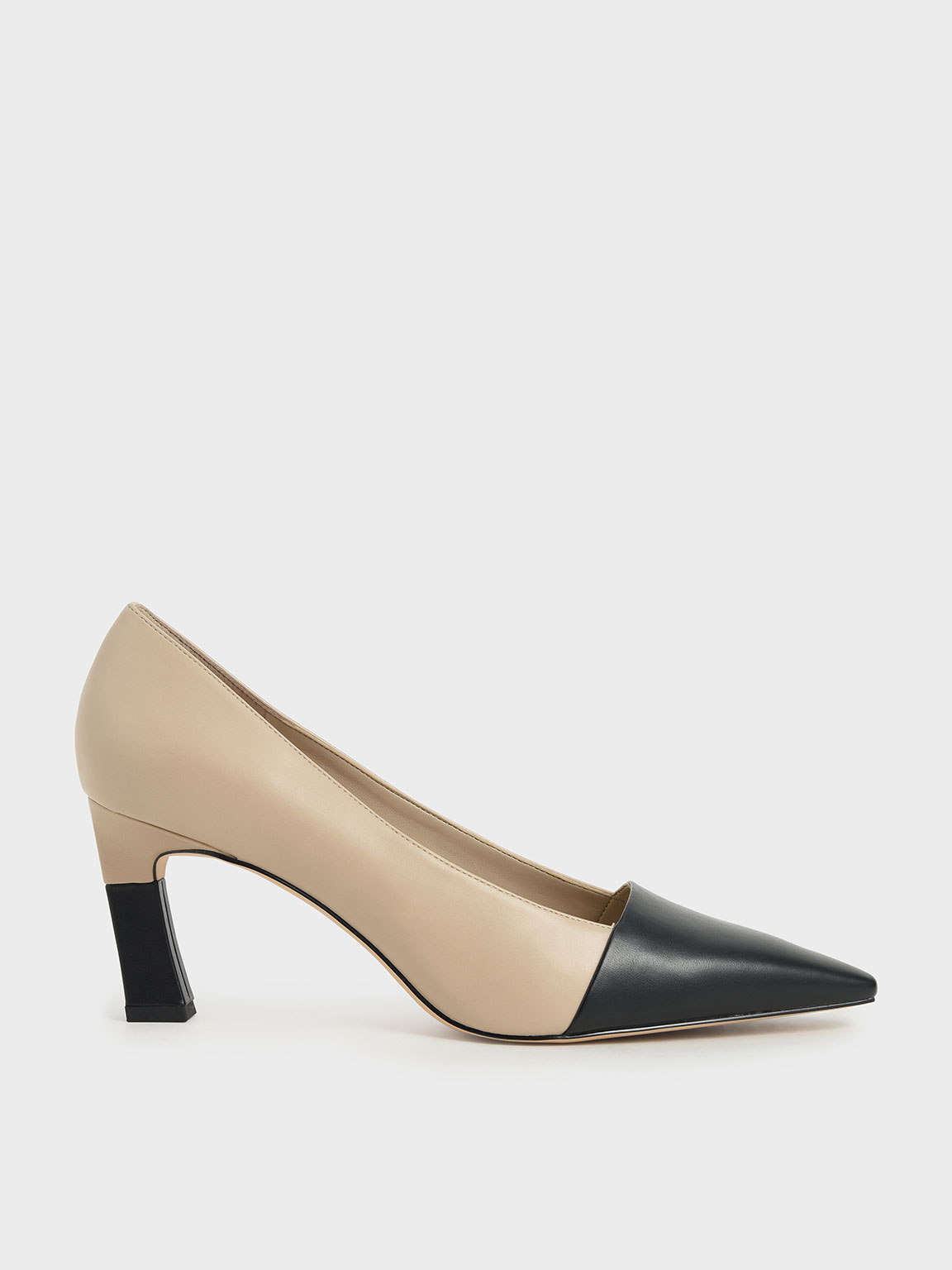 

Sculptural Heel Pumps, Beige