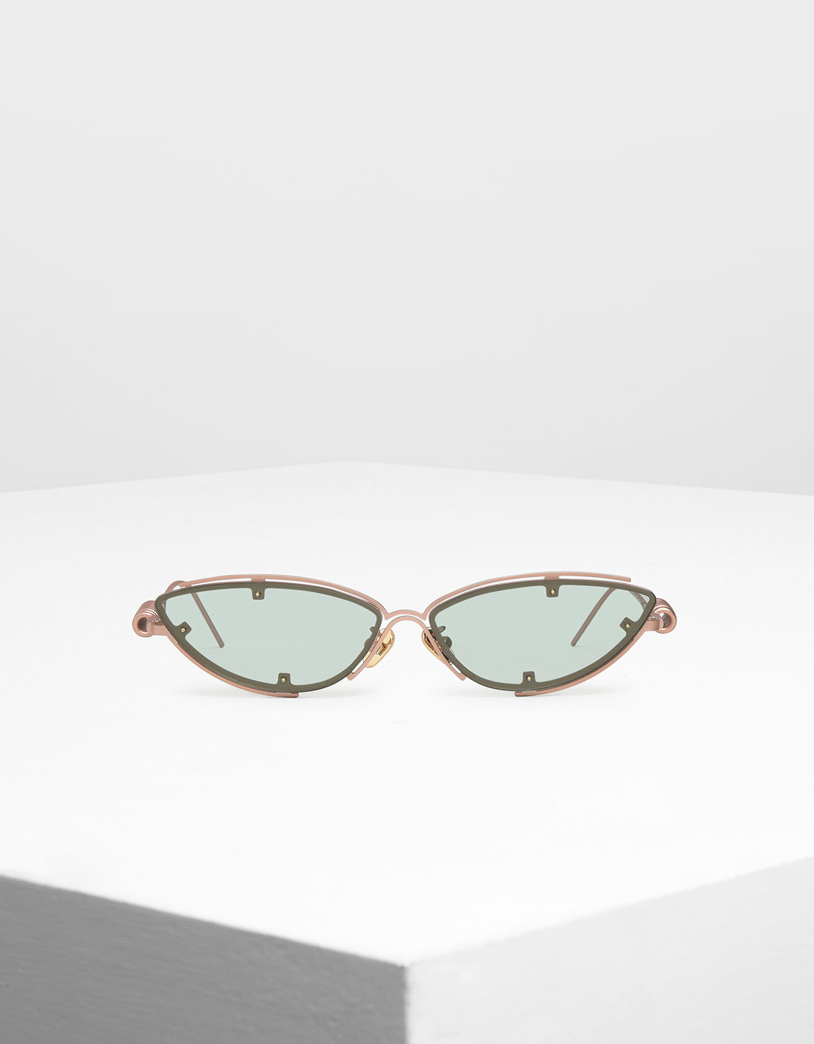 

Double Frame Cat-Eye Sunglasses, Green