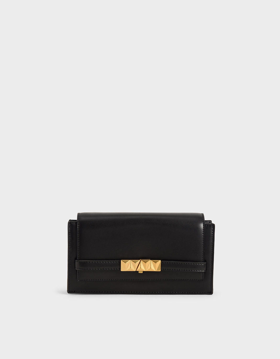 

Metallic Push-Lock Wallet, Black