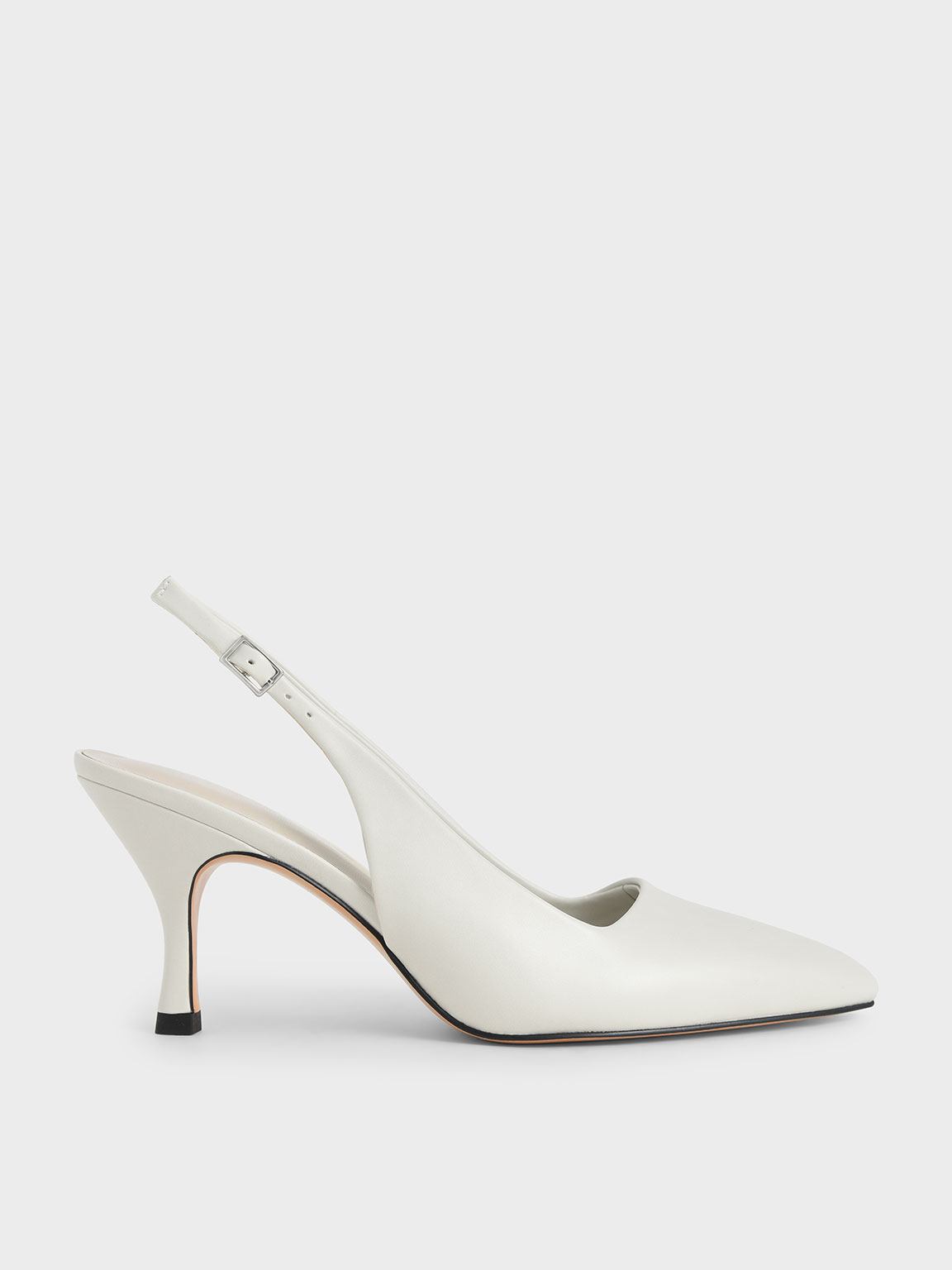 

Basic Slingback Pumps, White