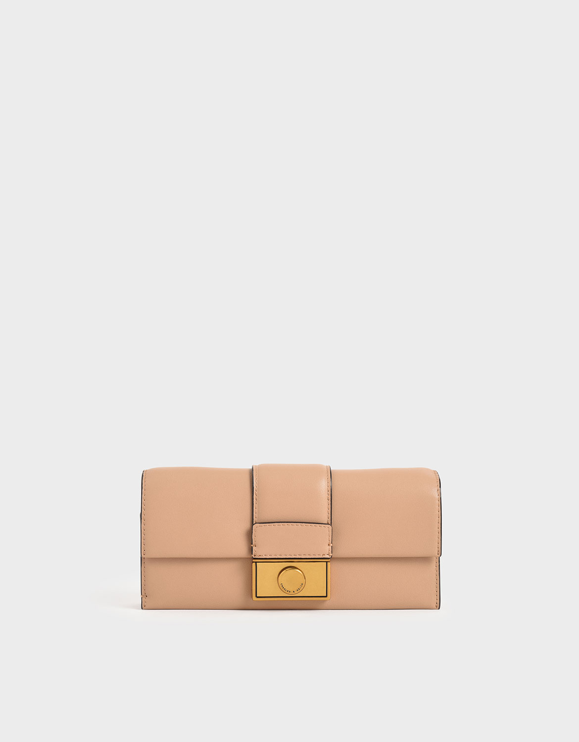 

Push-Lock Long Wallet, Beige