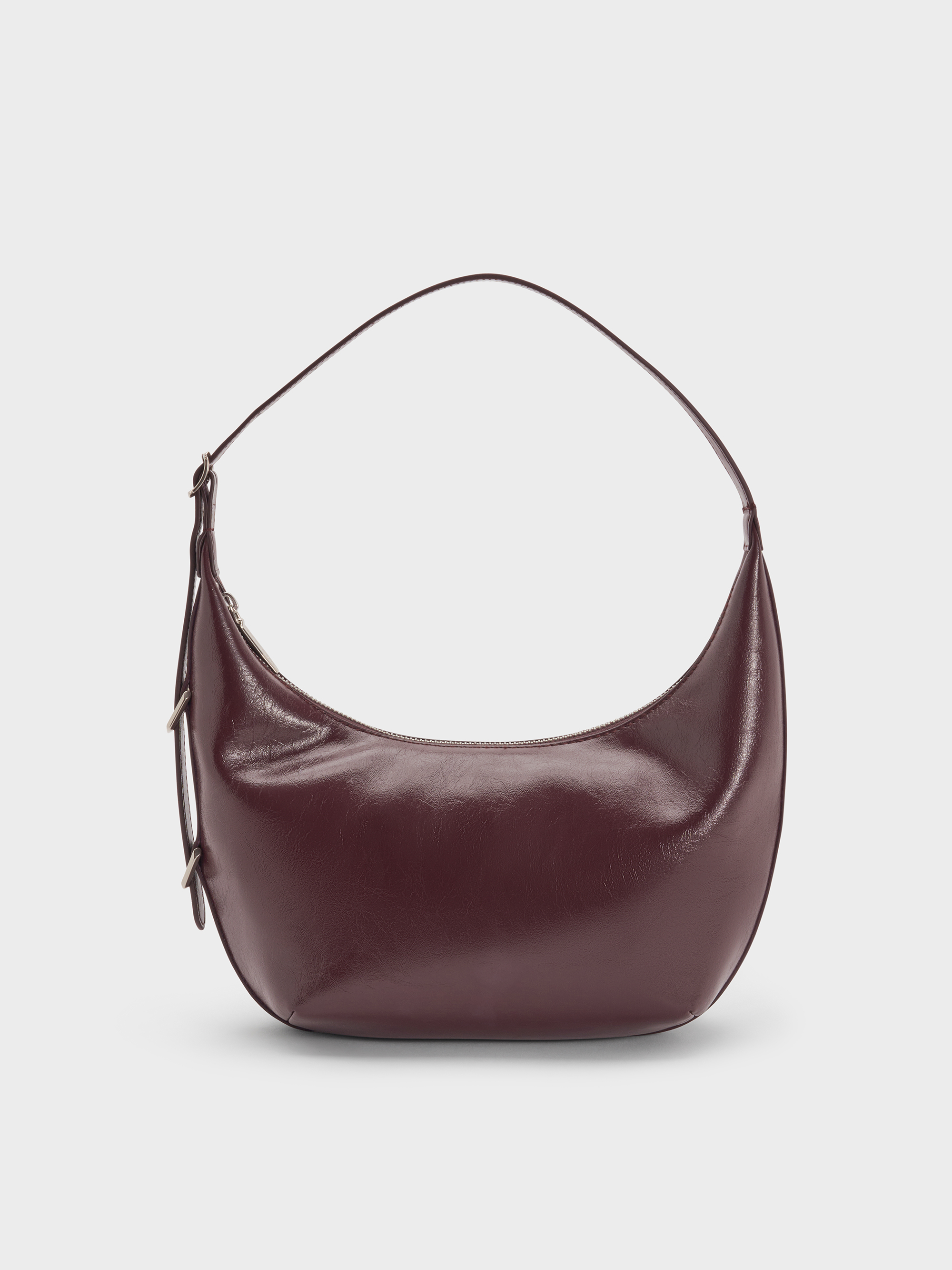 Charles & Keith - Bryna Curved Hobo Bag In Red