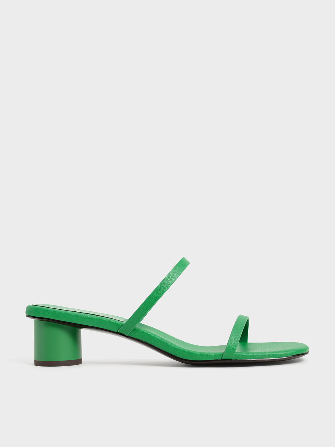 

Double Strap Cylindrical Heel Mules