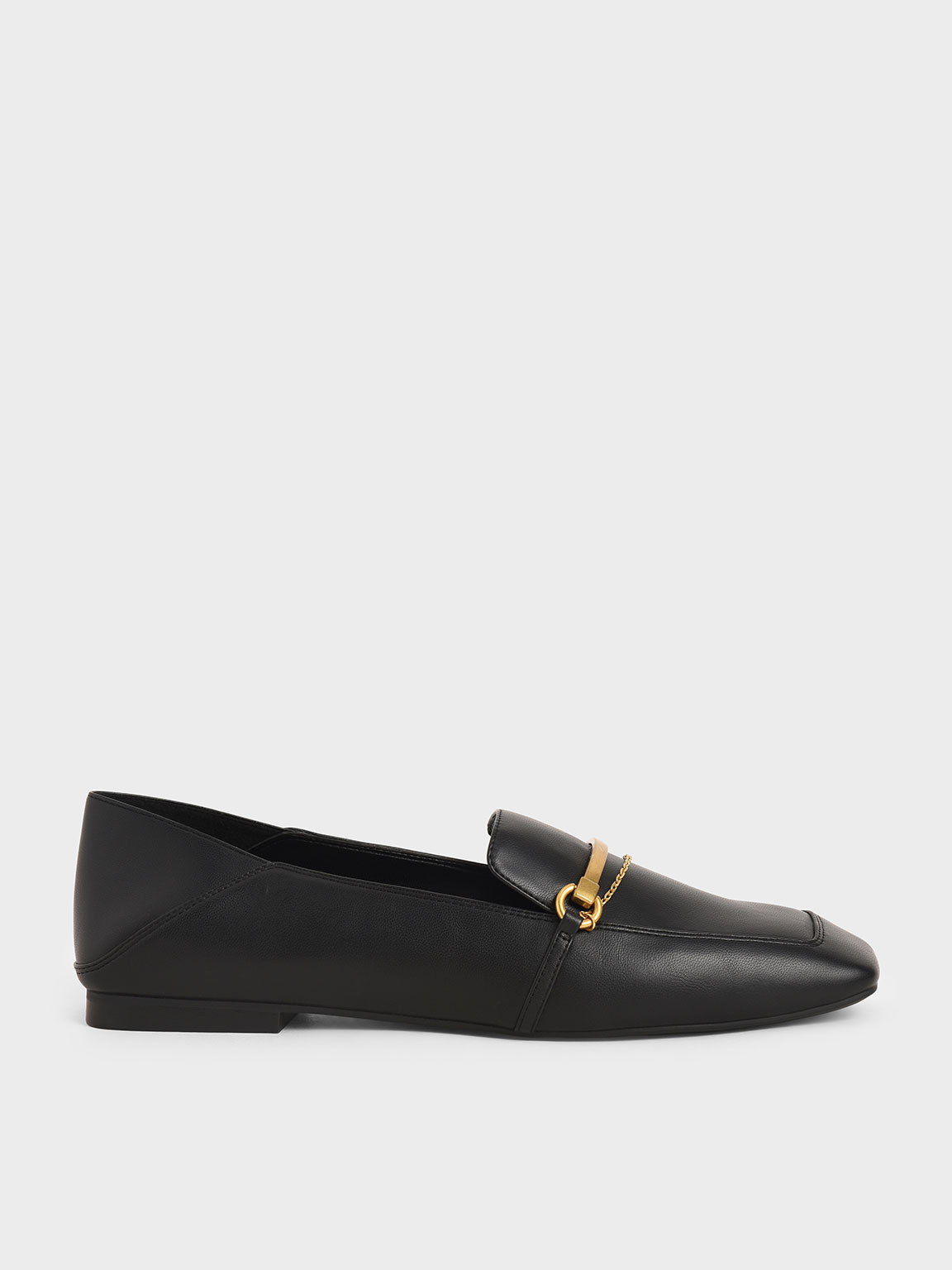 

Metallic Accent Loafers, Black