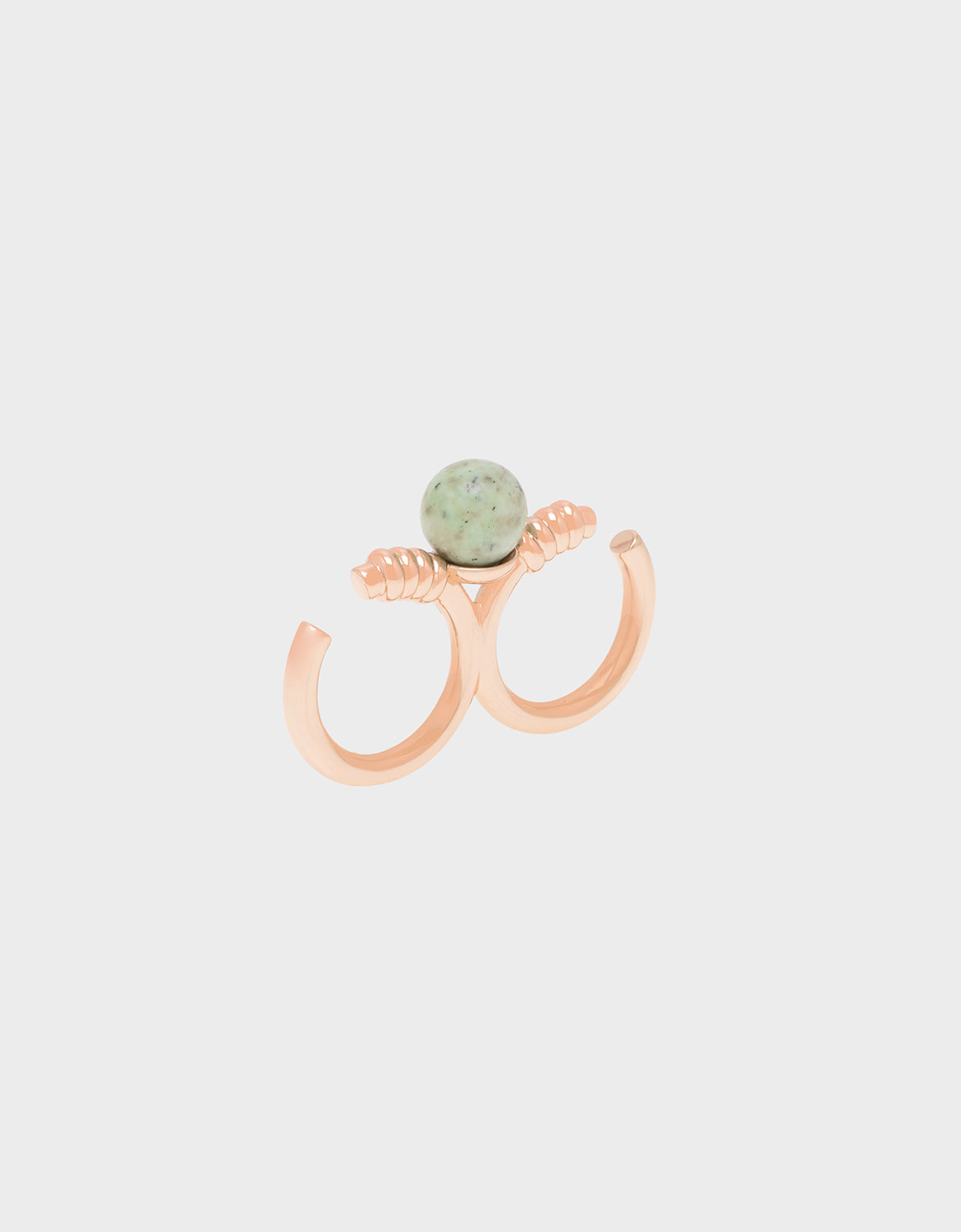 

Turquoise Stone Double Ring, Rose gold