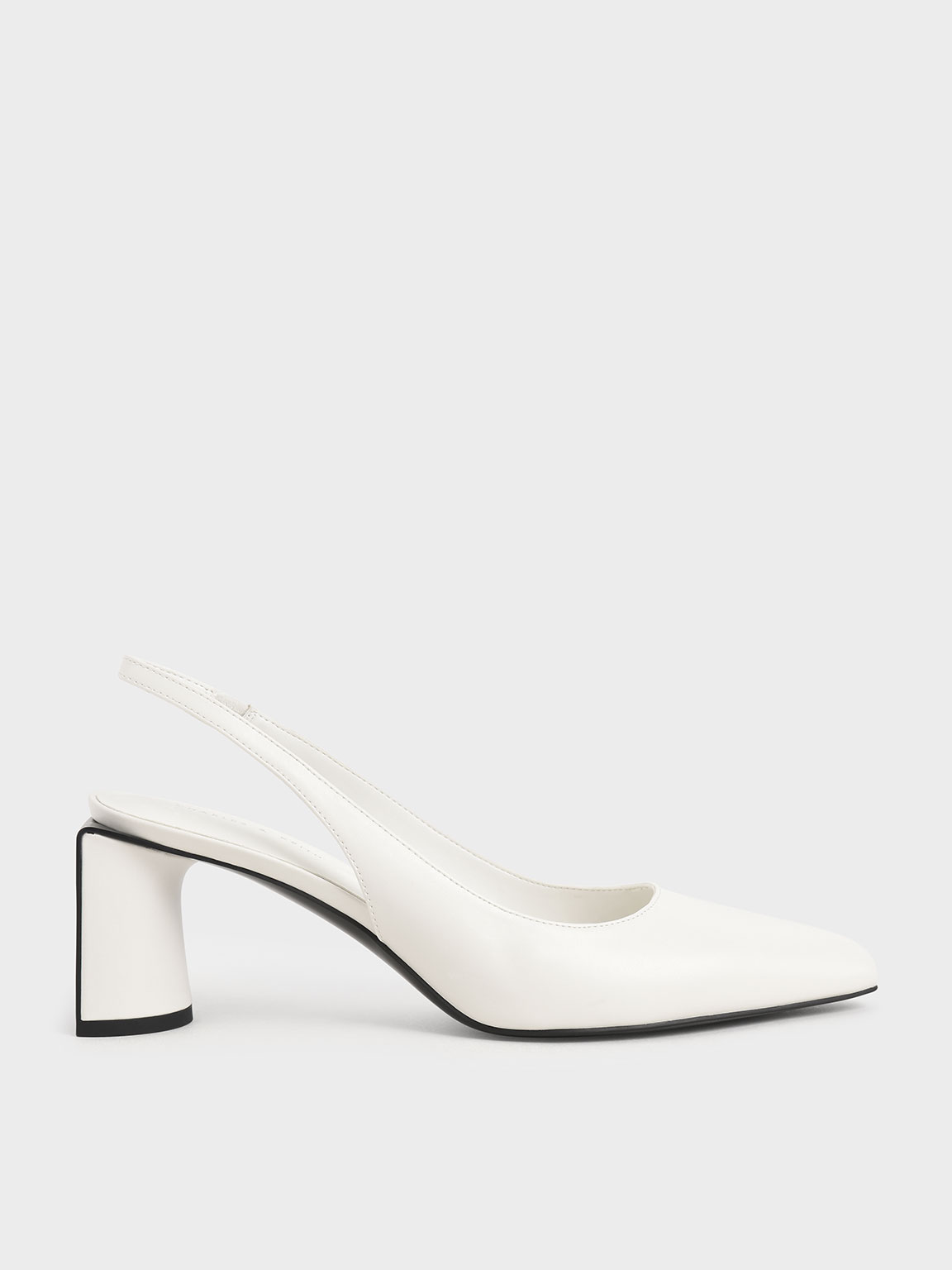 

Half Moon Slingback Court Shoes, White
