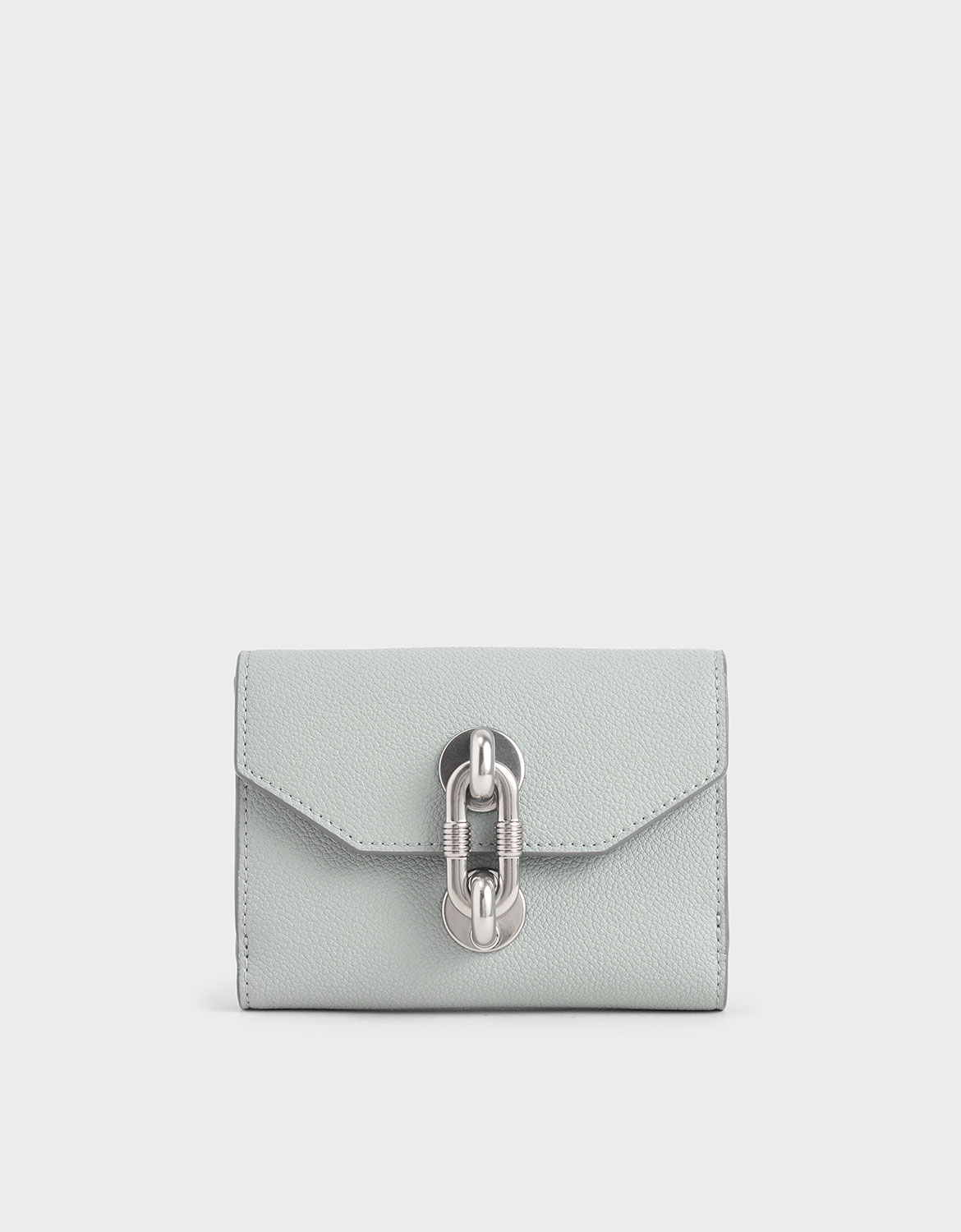 

Chain Link Turn-Lock Mini Wallet, Light blue
