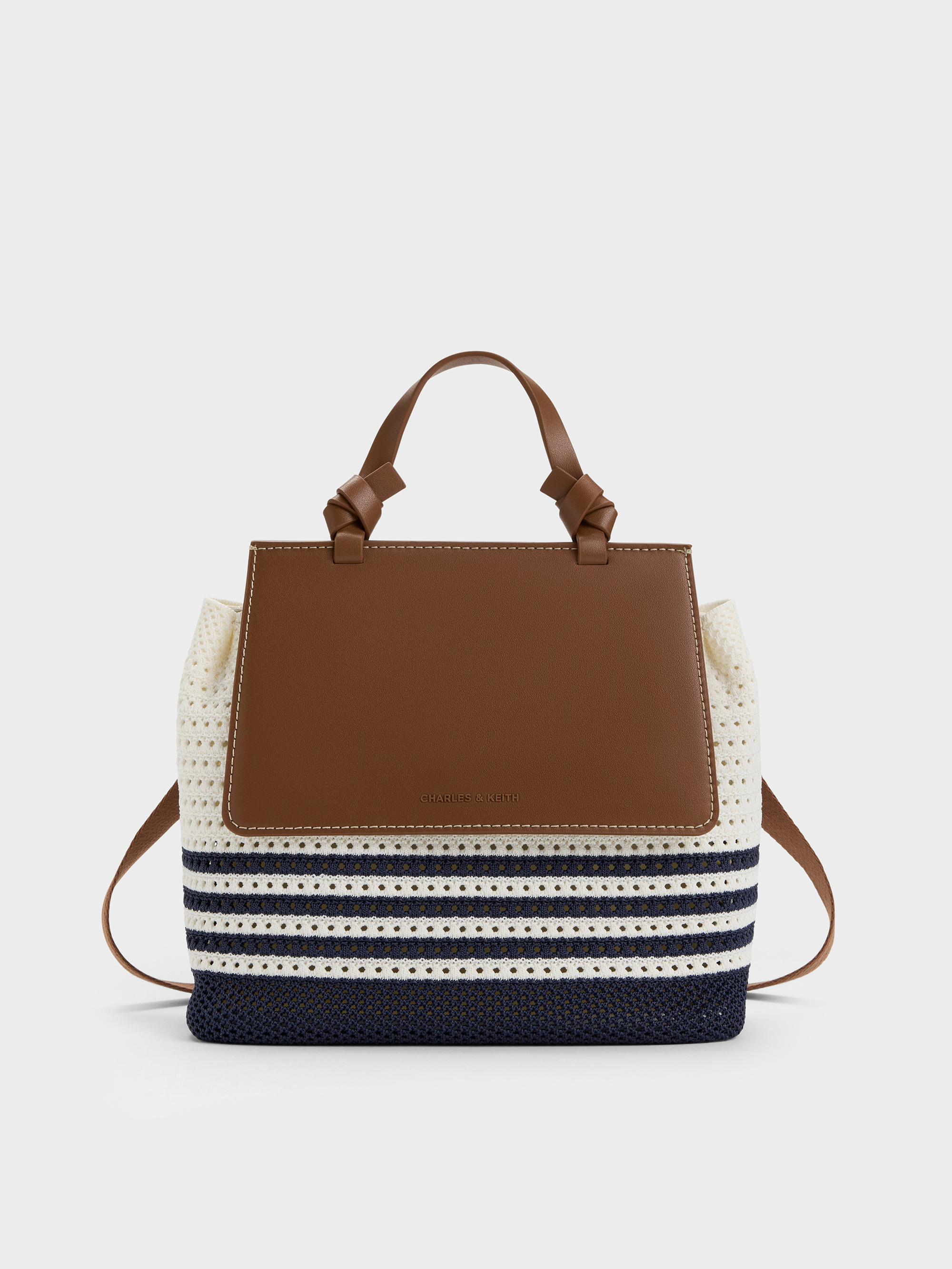 Charles & Keith - Girls' Ida Stripped Knitted Backpack