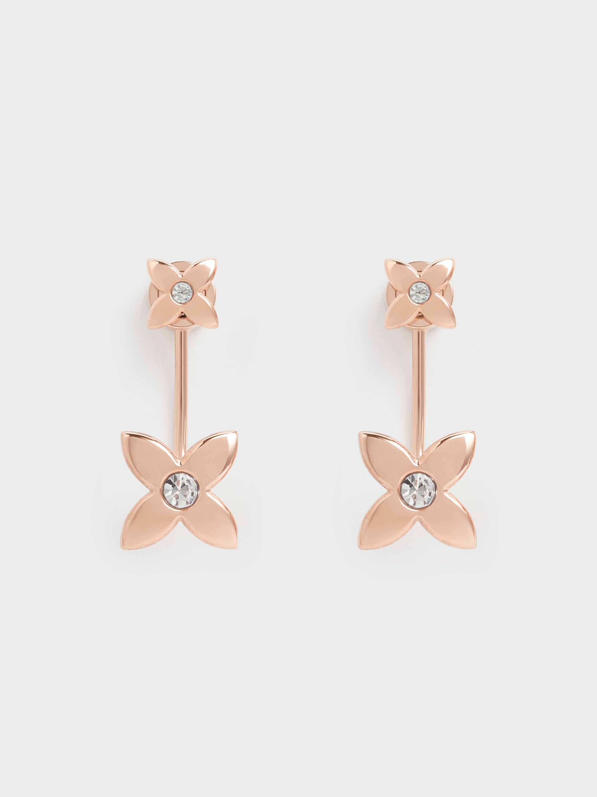 Charles & Keith - Felicity Flower-Crystal Drop Earrings