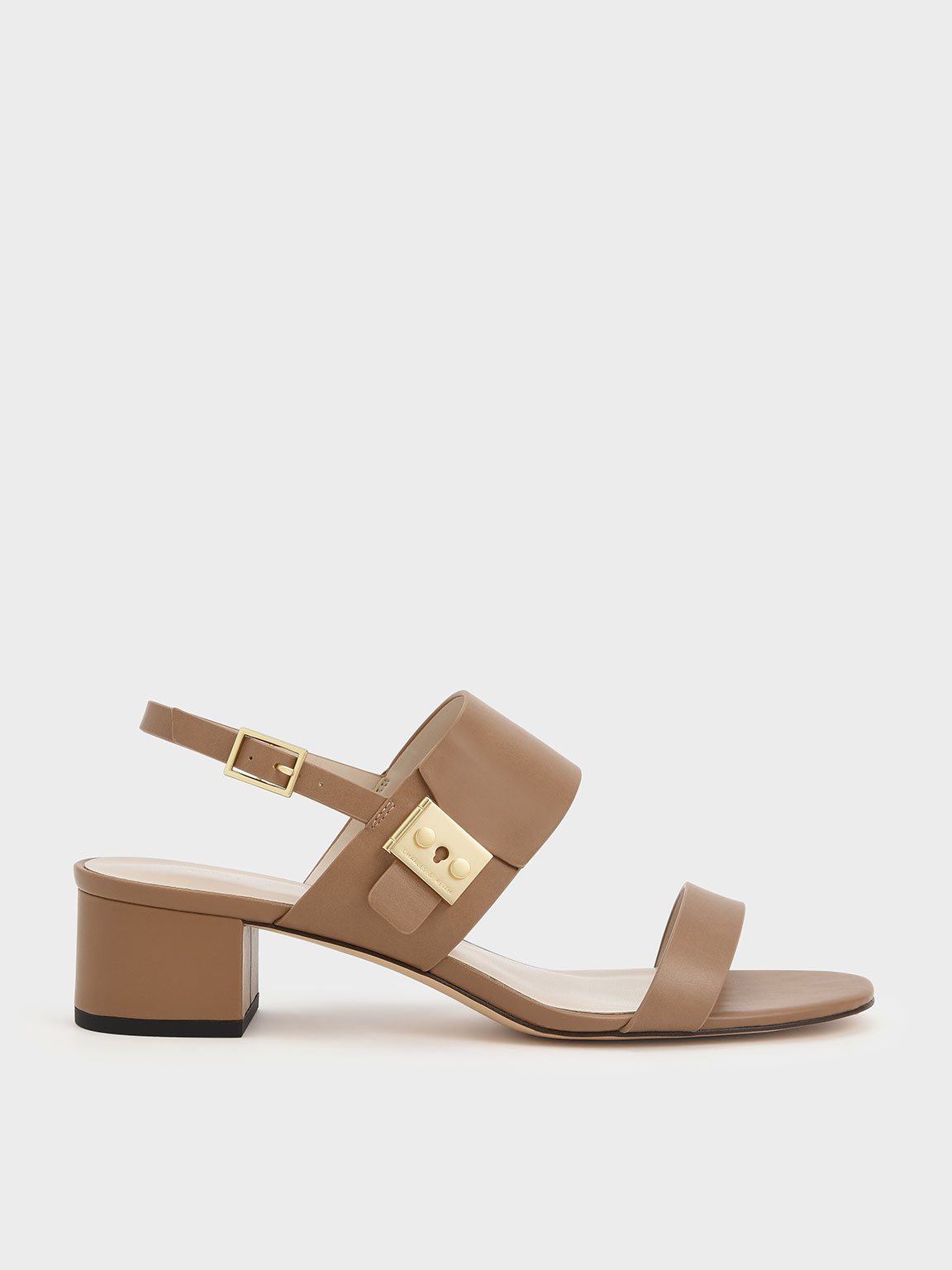 

Metallic Accent Heeled Sandals