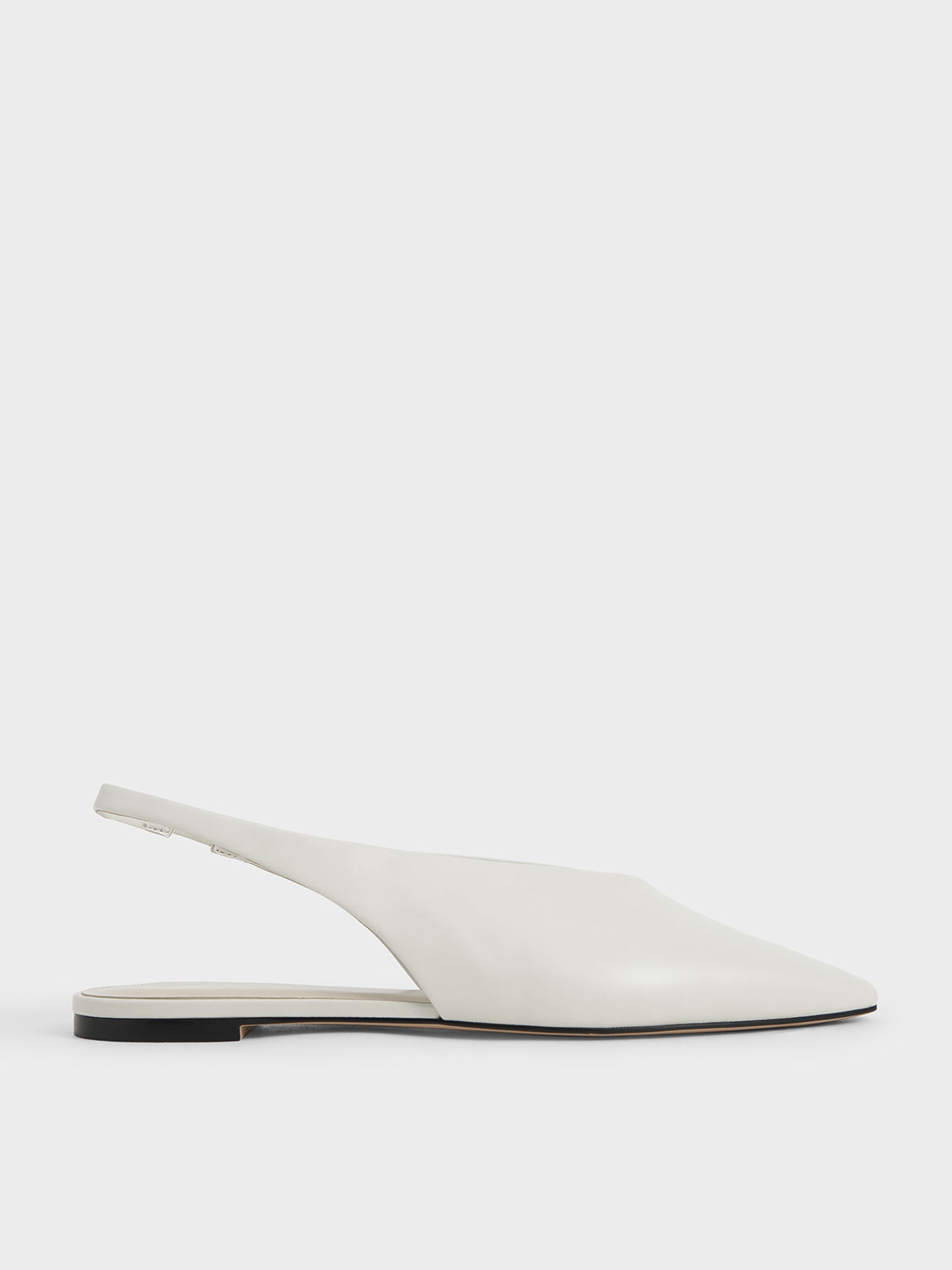 

Pointed Toe Slingback Ballerinas, White