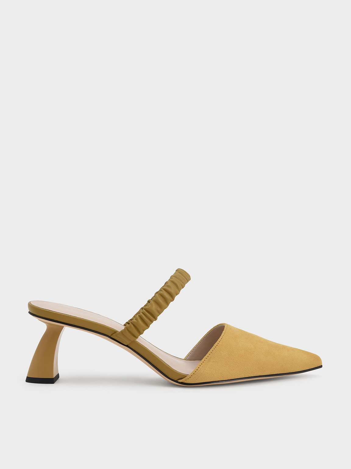 

Ruched Strap Textured Mules