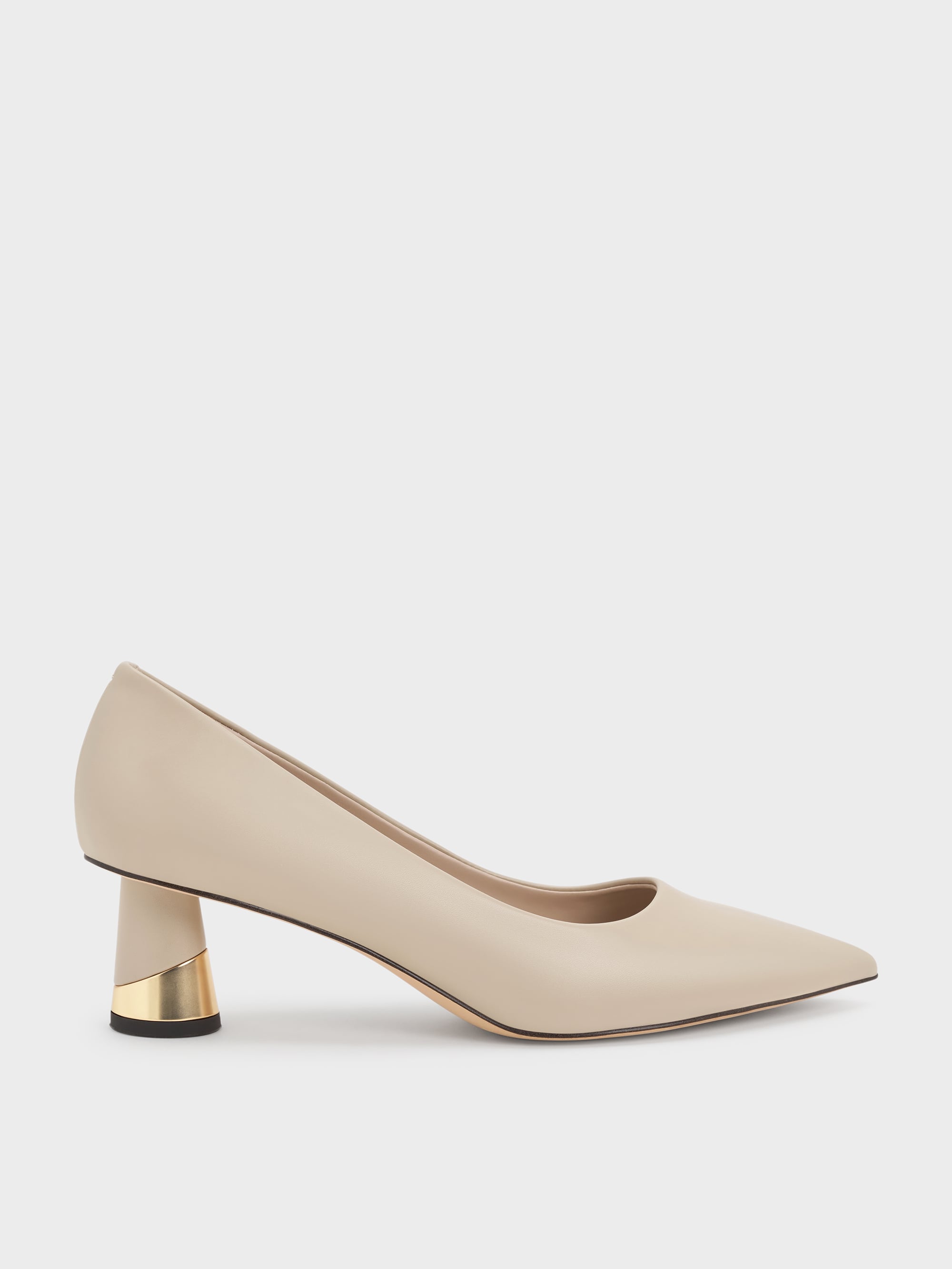 Chalk Cammie Metallic-Heel Pumps - CHARLES & KEITH UK