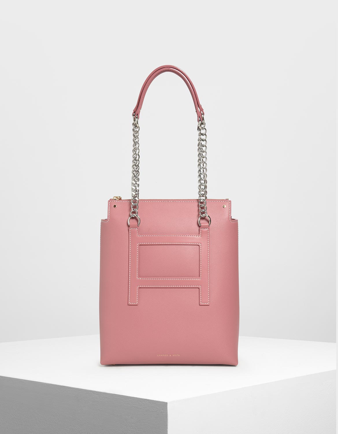

Long Chain Handle Tote Bag, Pink