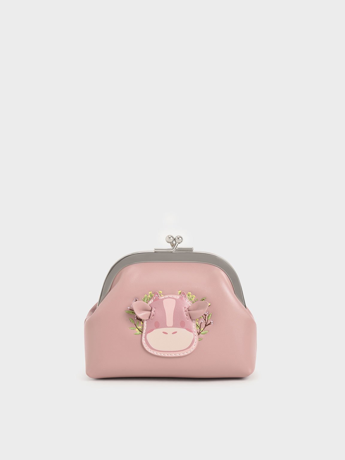 

Girls' Cow Motif Pouch, Pink
