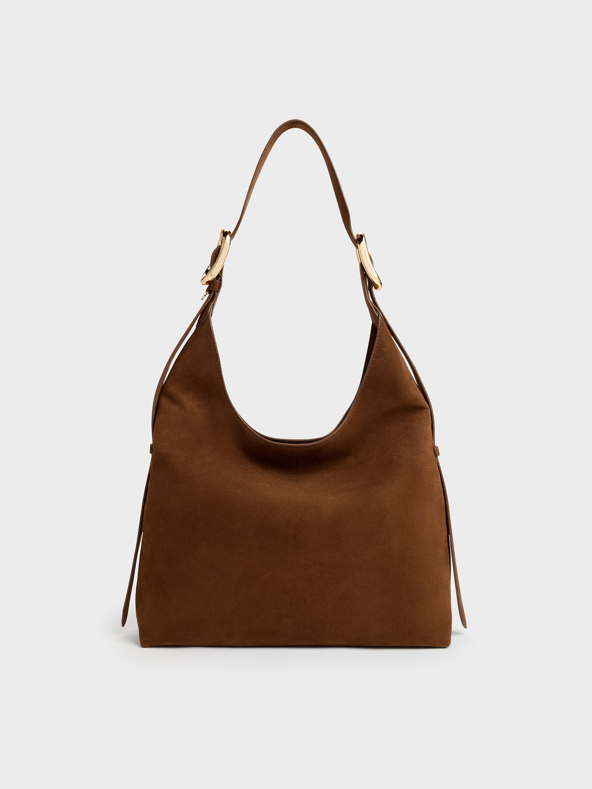 Charles and Keith Aislin Hobo Bag in Pecan Brown