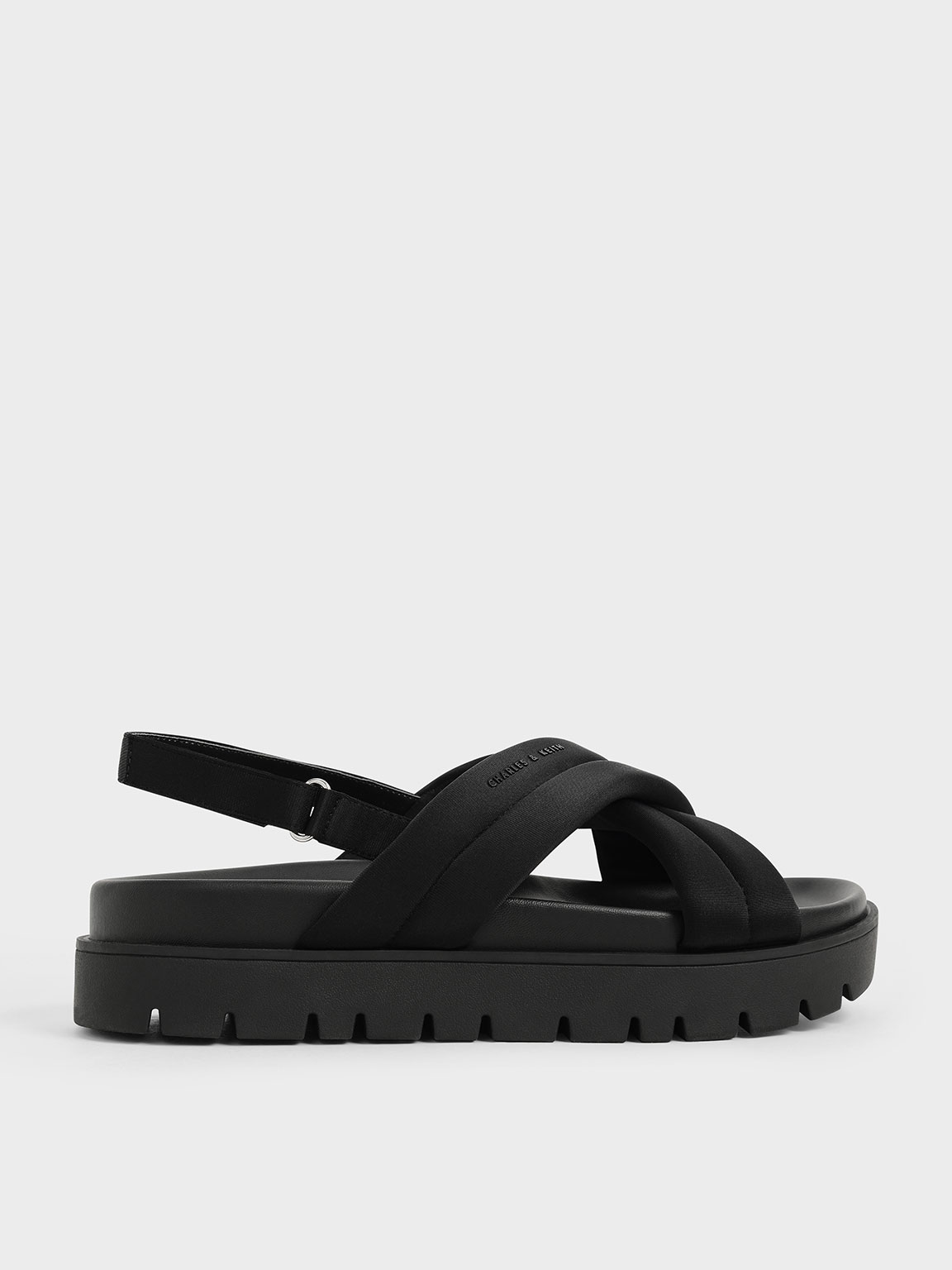 

Recycled Polyester Padded Sports Sandals, Black