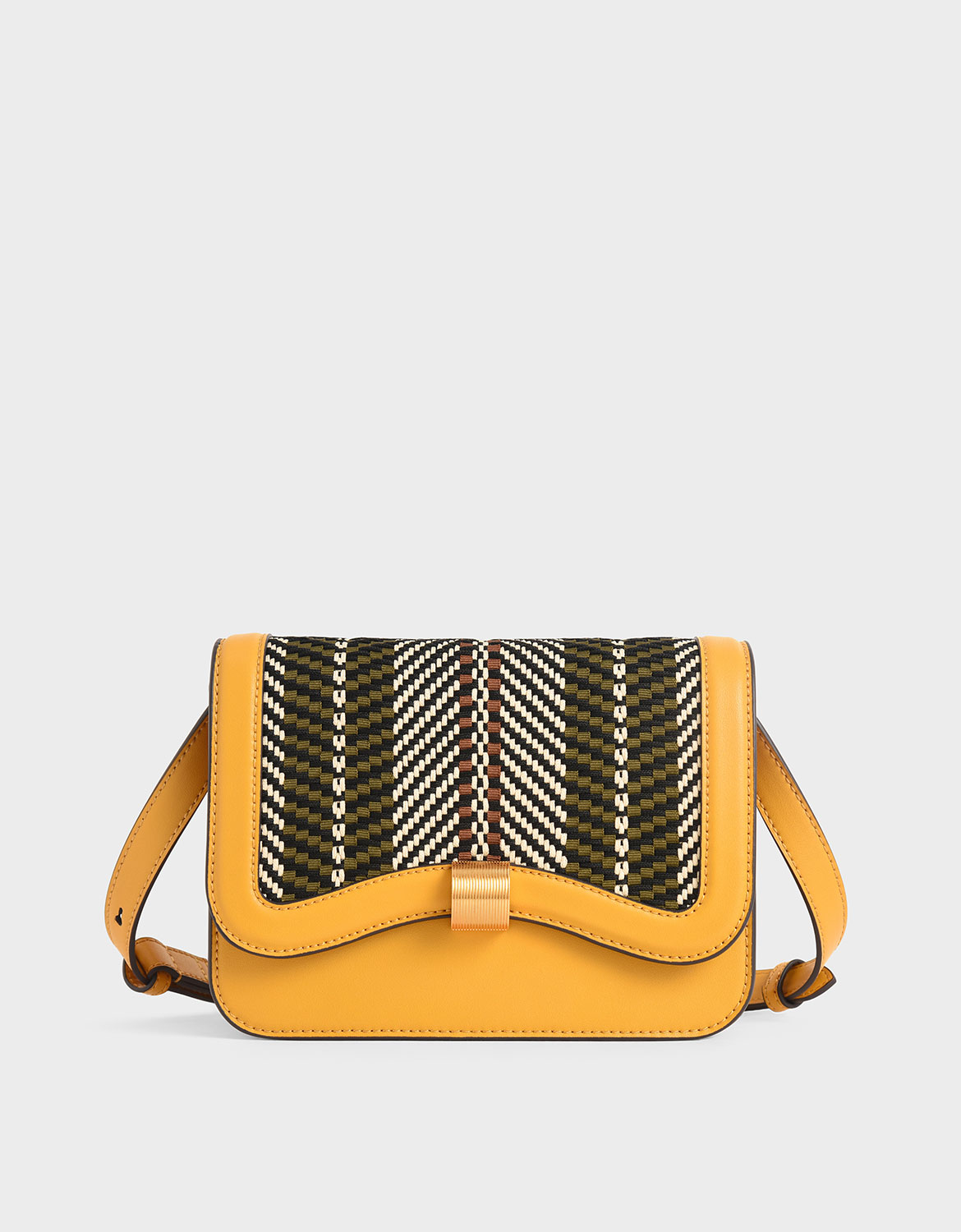 

Woven Crossbody Bag, Yellow