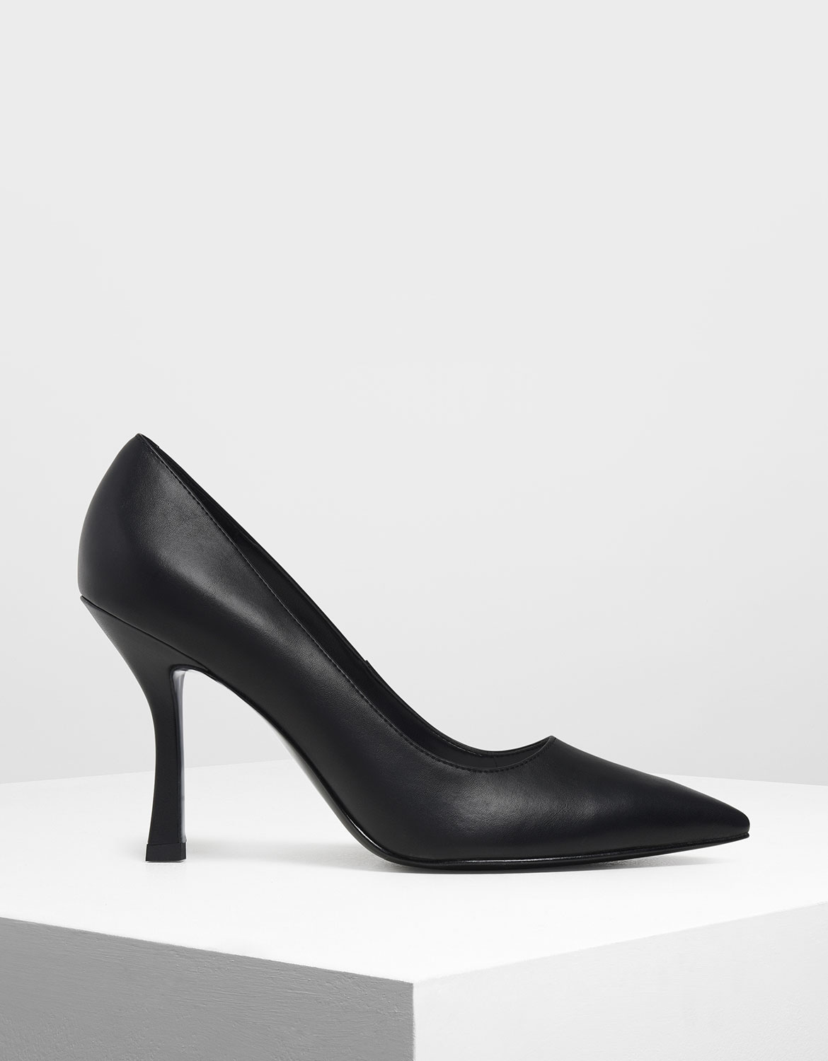 

Curved Stiletto Heel Pumps, Black