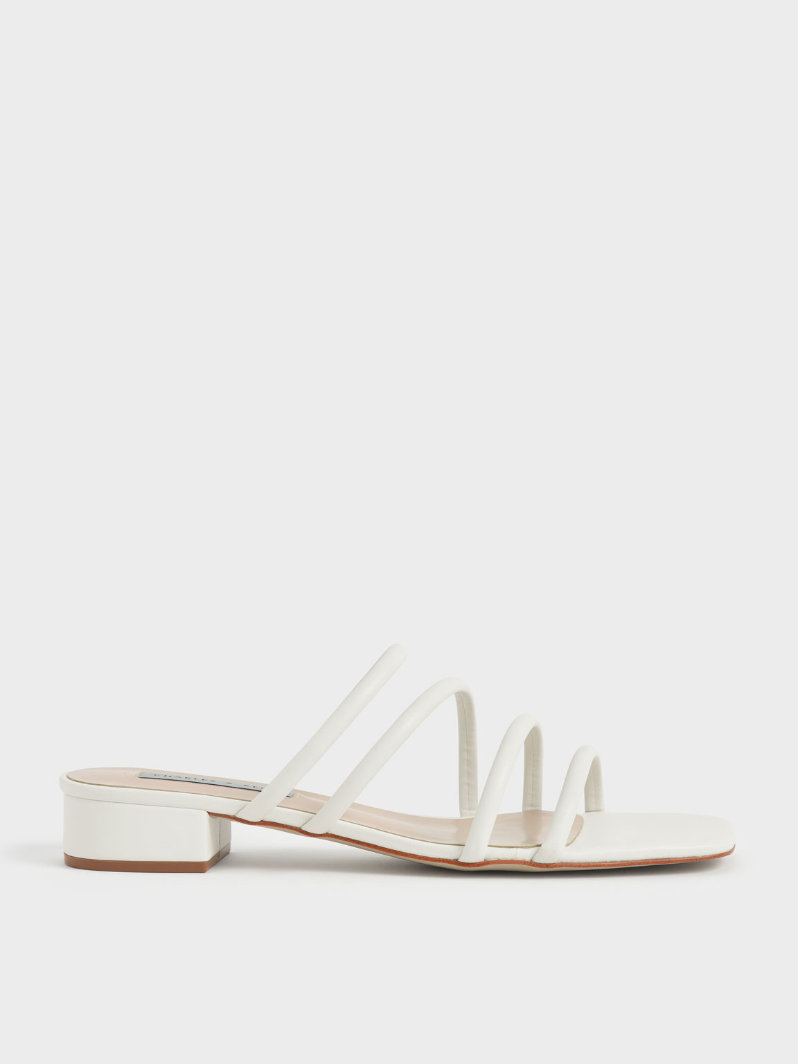 

Tubular Mules, White