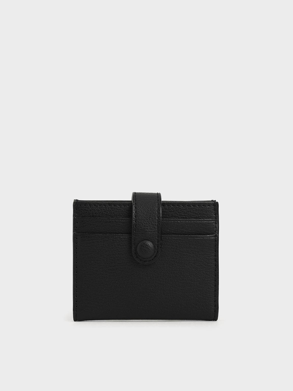 

Snap Button Card Holder, Black