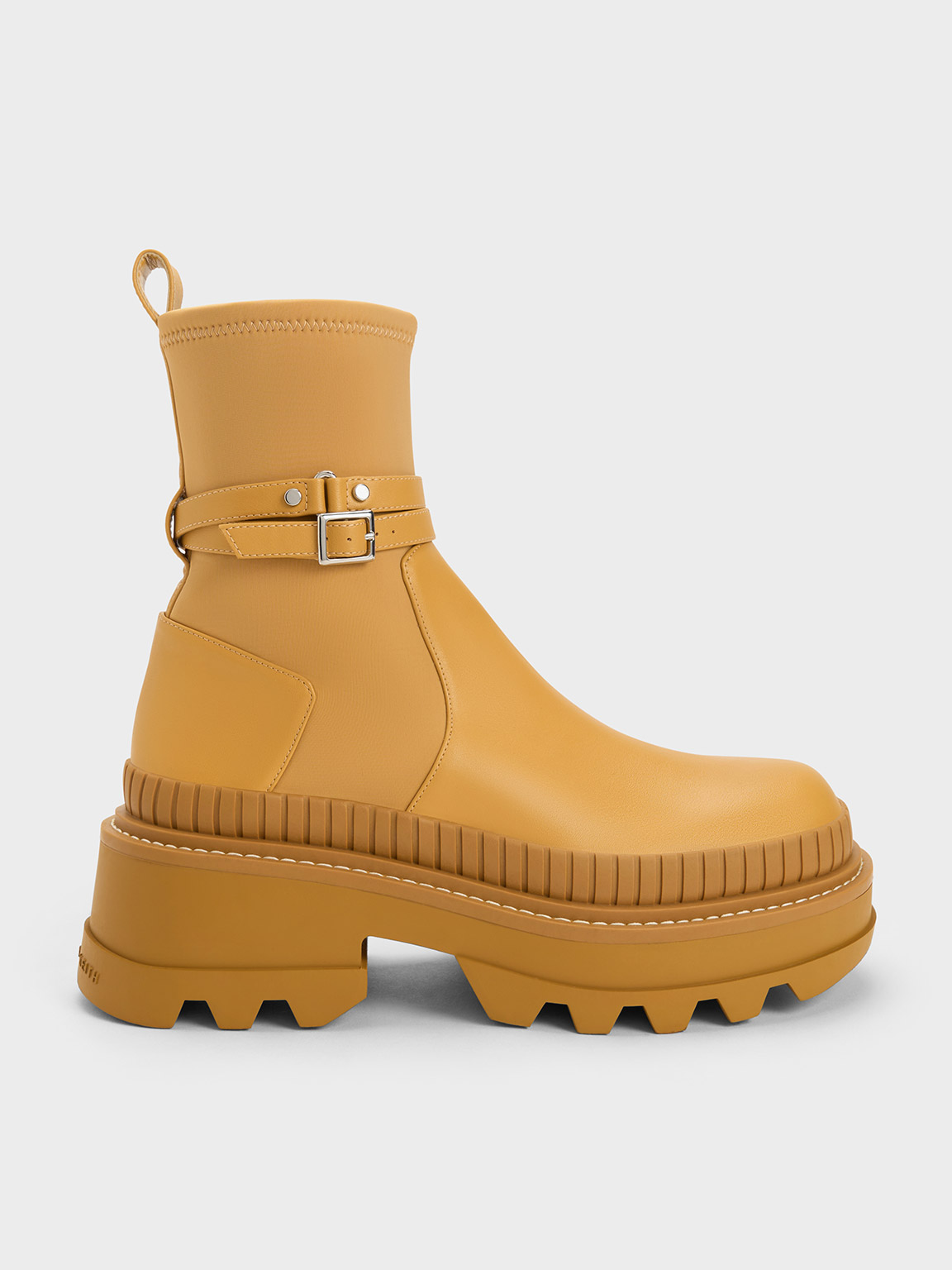 

Slip-On Platform Ankle Boots, Mustard