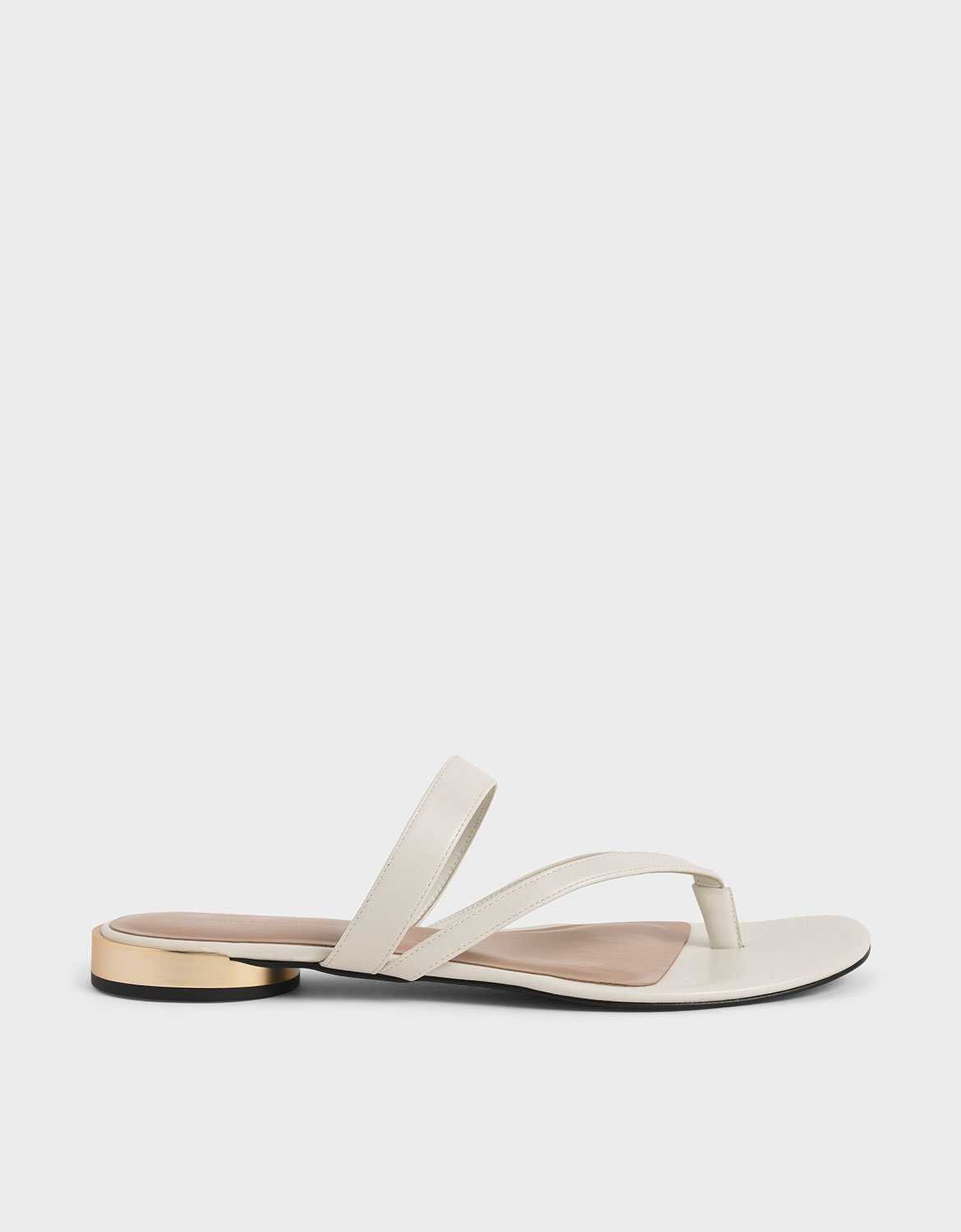 

Open-Toe Thong Sandals, Chalk
