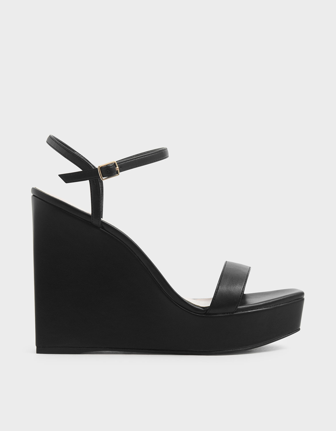

Square Toe Platform Wedges, Black