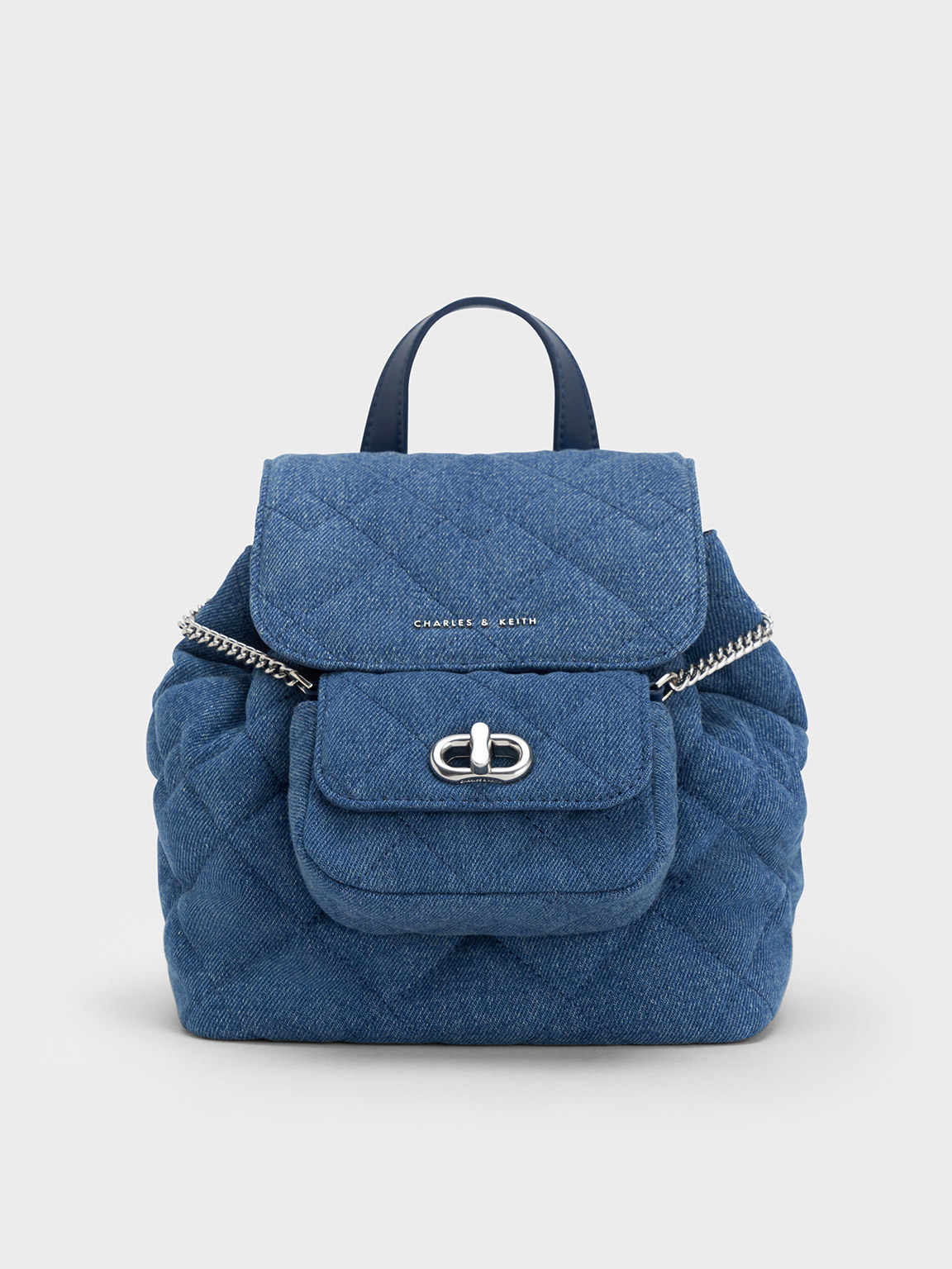 Aubrielle Denim Quilted Backpack