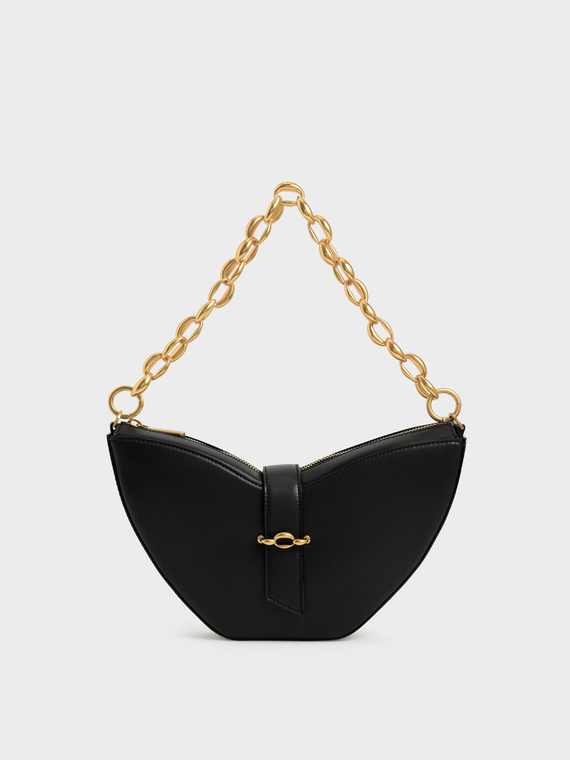 

Chain Handle Sculptural Bag, Black