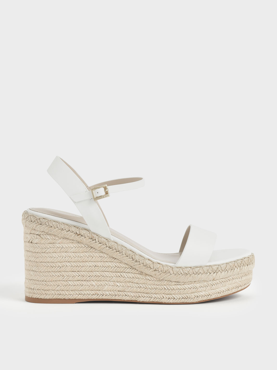 

Ankle Strap Espadrille Wedges, White