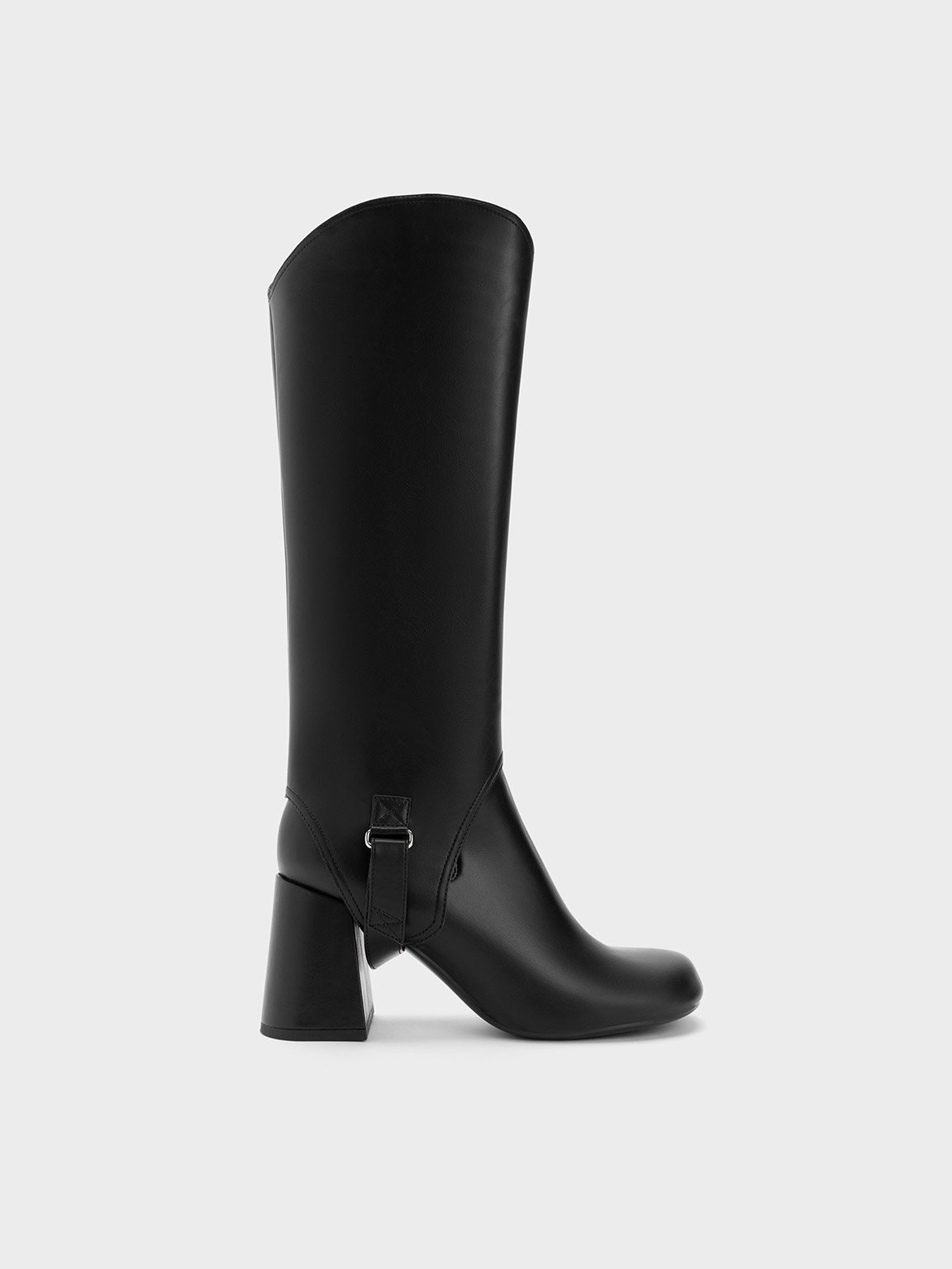 Black Gigi Block Heel Knee-High Boots - CHARLES & KEITH UK